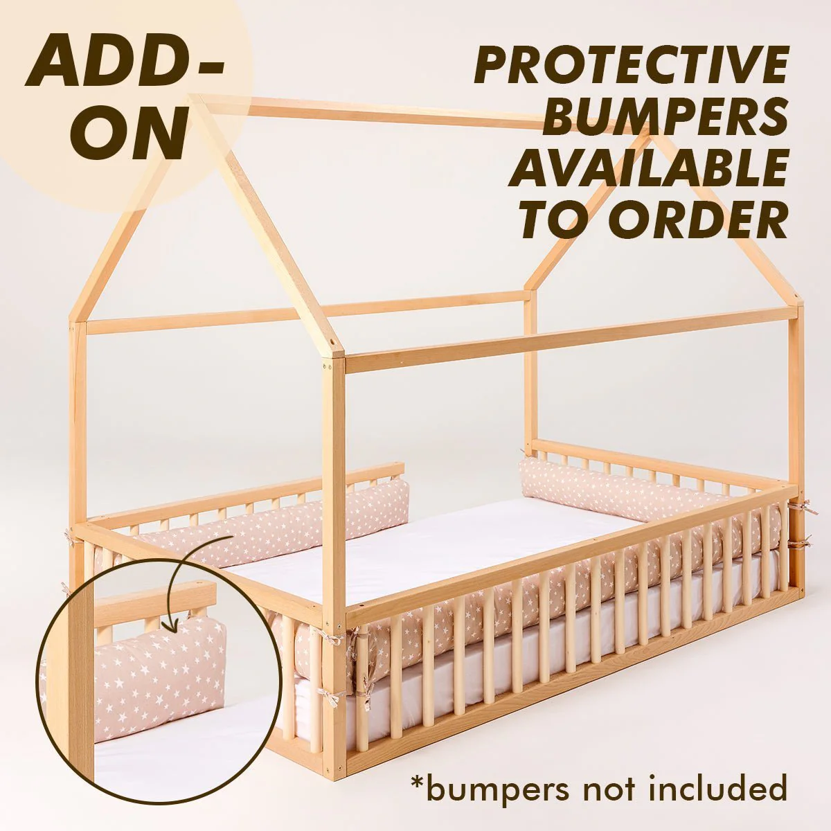 Twin Size Montessori House Bed for Kids with Fence - Image 8