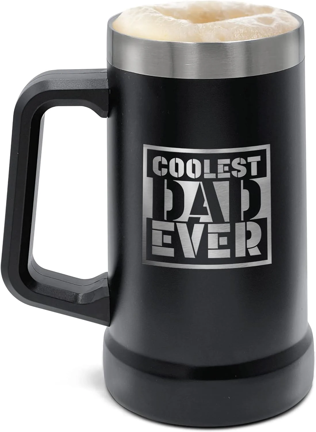 Unique Gift for Dad - XL Stainless Steel Insulated Tumbler Cup with Handle (24oz) Beer Mug for Hot/Cold Drinks, Gift Idea for Christmas Birthday Fathers Day Coolest Dad Ever (Gift-Boxed) - Image 3