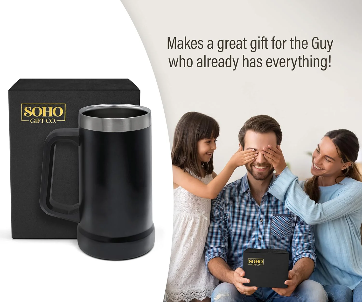 Unique Gift for Dad - XL Stainless Steel Insulated Tumbler Cup with Handle (24oz) Beer Mug for Hot/Cold Drinks, Gift Idea for Christmas Birthday Fathers Day Coolest Dad Ever (Gift-Boxed) - Image 8