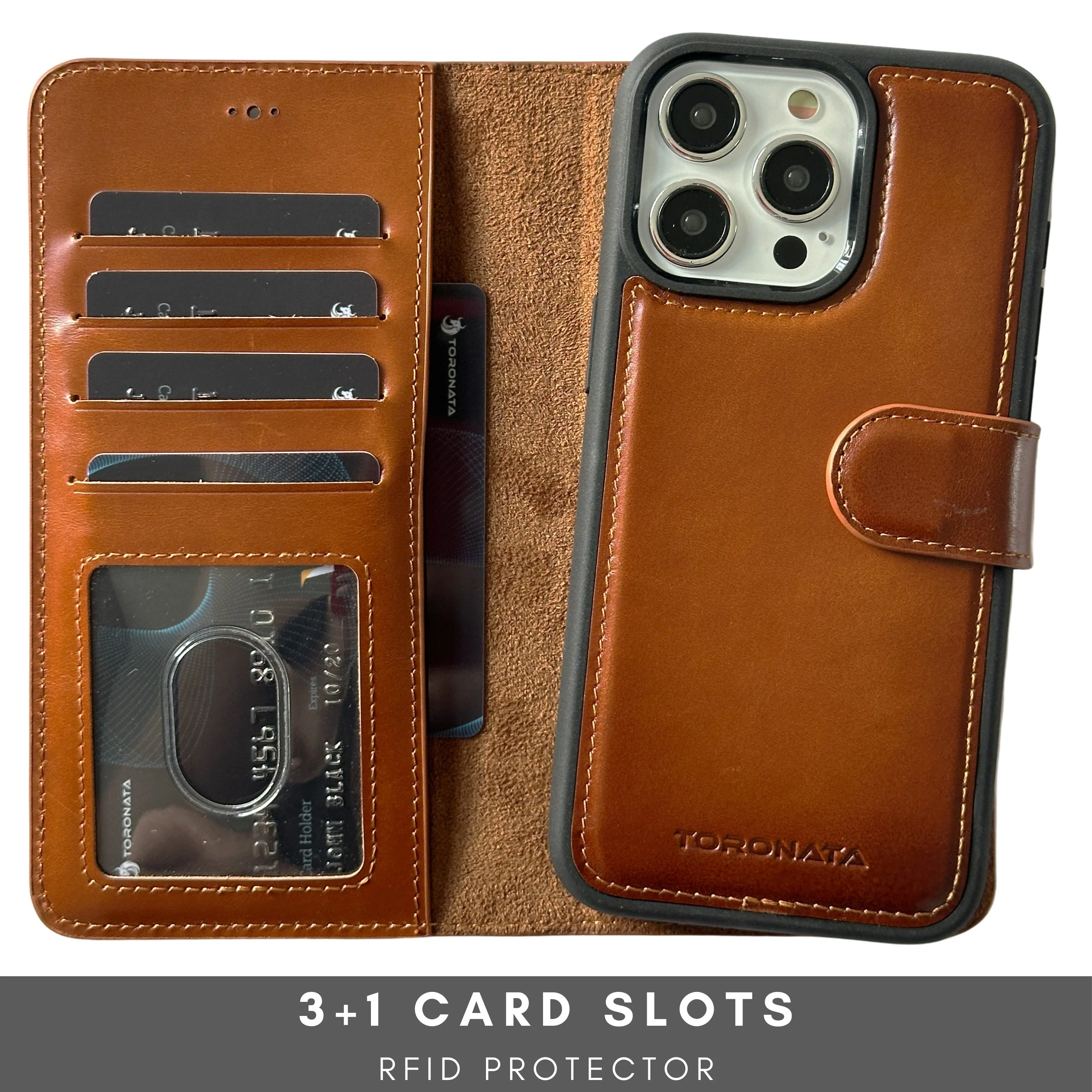 Vegas Premium Leather iPhone 15 Plus Wallet Case with MagSafe | Detachable RFID Blocking Luxury Wallet - Image 3