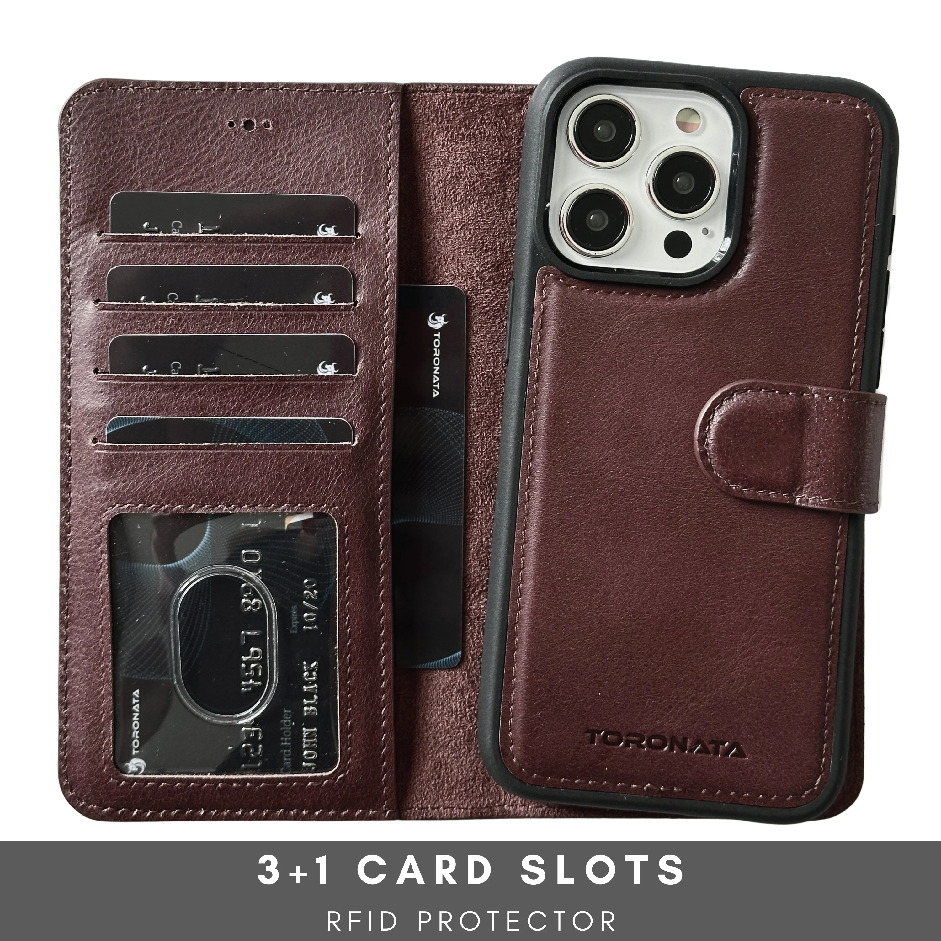 Vegas Premium Leather iPhone 15 Plus Wallet Case with MagSafe | Detachable RFID Blocking Luxury Wallet - Image 48
