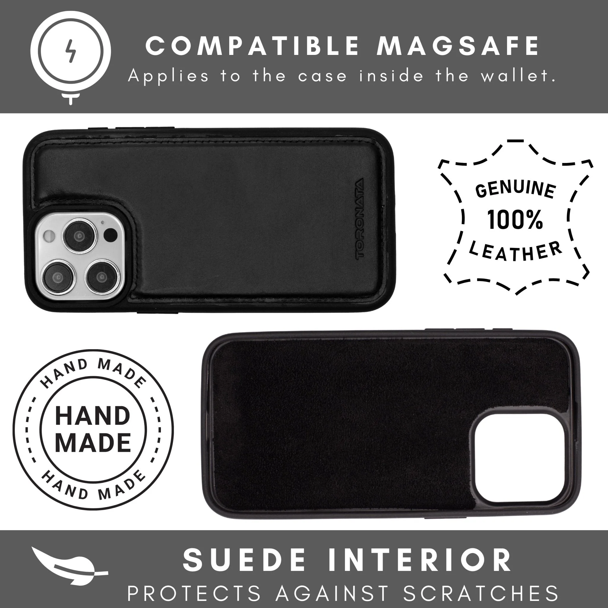 Vegas Premium Leather iPhone 15 Pro Max Wallet Case with MagSafe | Detachable RFID Blocking Luxury Wallet - Image 13