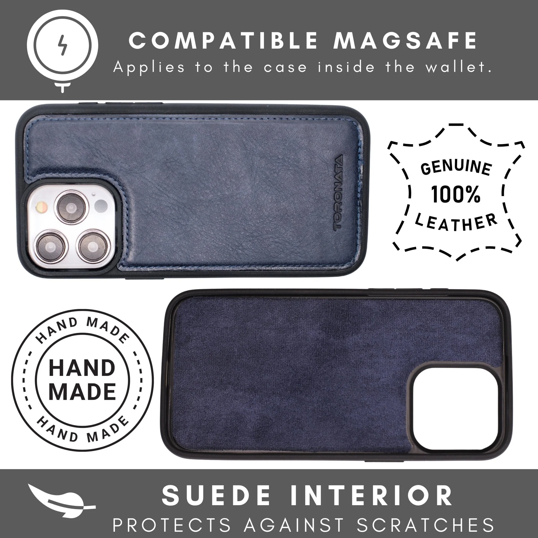 Vegas Premium Leather iPhone 15 Pro Wallet Case with MagSafe | Detachable RFID Blocking Luxury Wallet - Image 23