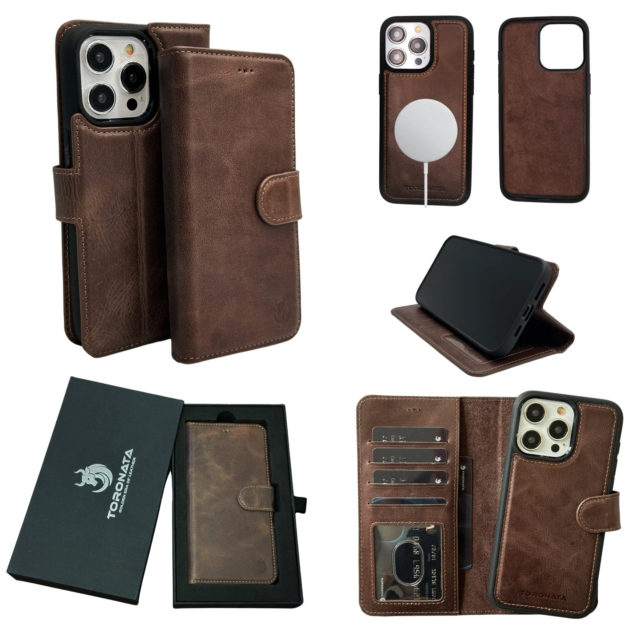 Vegas Premium Leather iPhone 15 Pro Wallet Case with MagSafe | Detachable RFID Blocking Luxury Wallet - Image 28