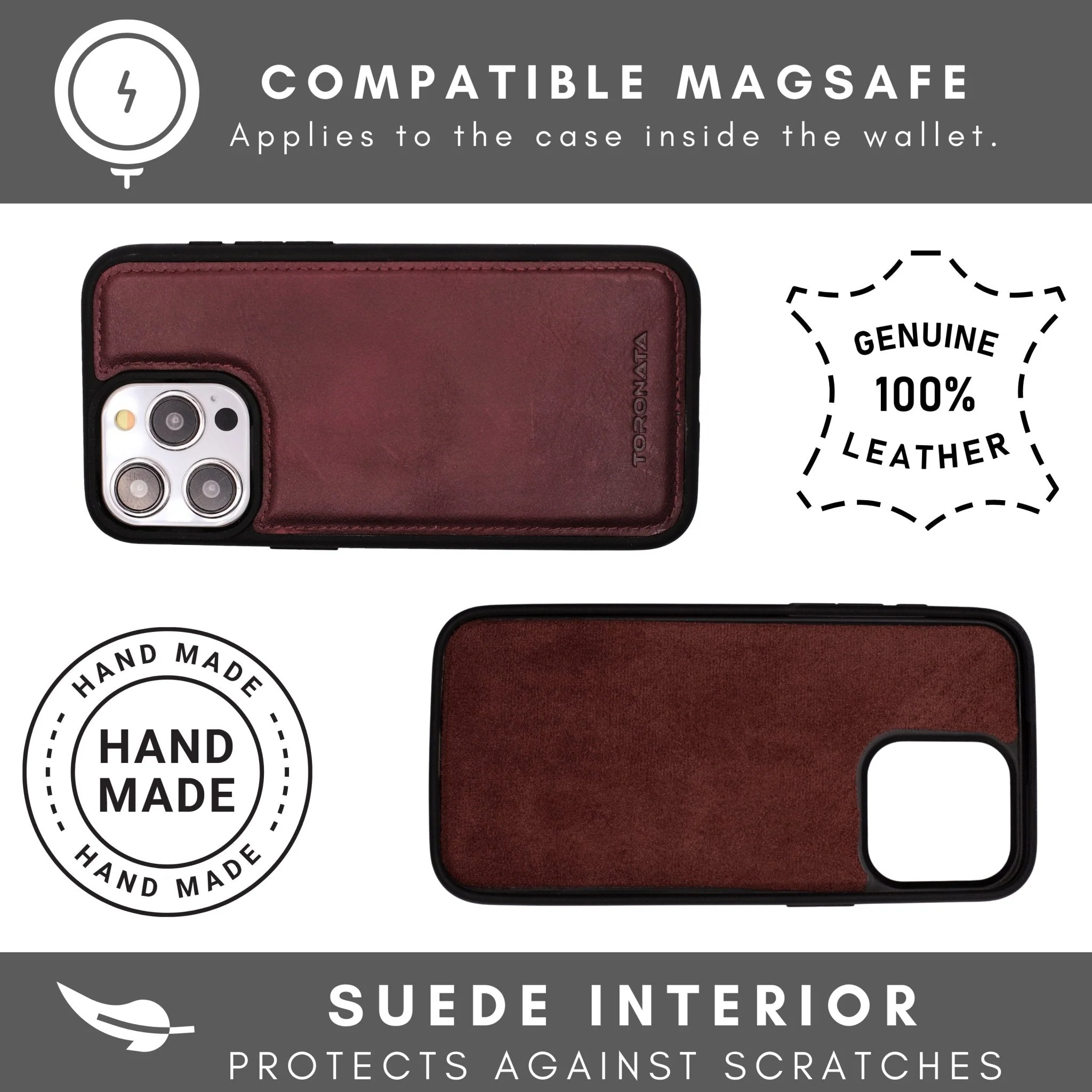 Vegas Premium Leather iPhone 15 Pro Wallet Case with MagSafe | Detachable RFID Blocking Luxury Wallet - Image 49
