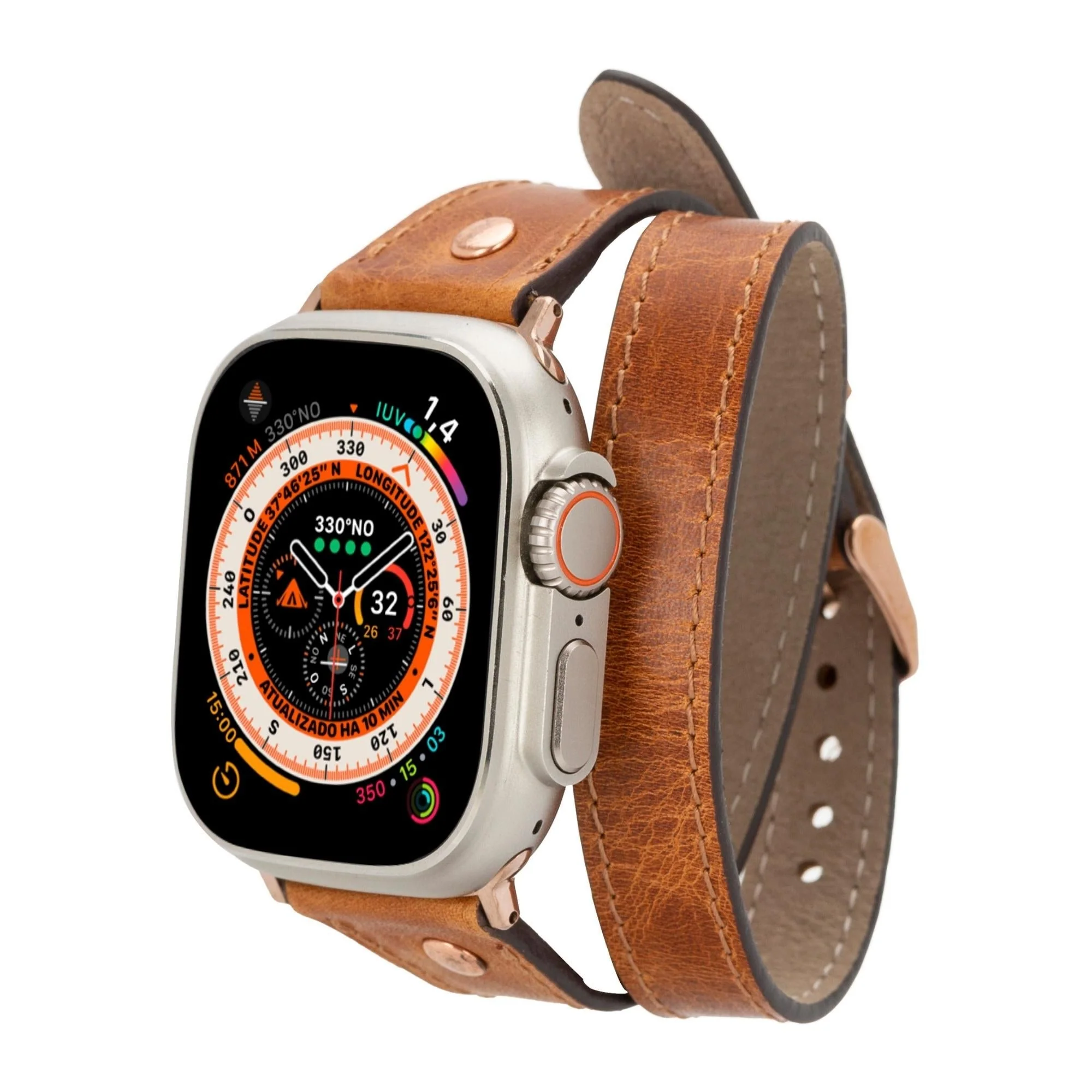 Vernon Double Tour Leather Bands for Apple Watch 9, Ultra 2 and SE - Image 17