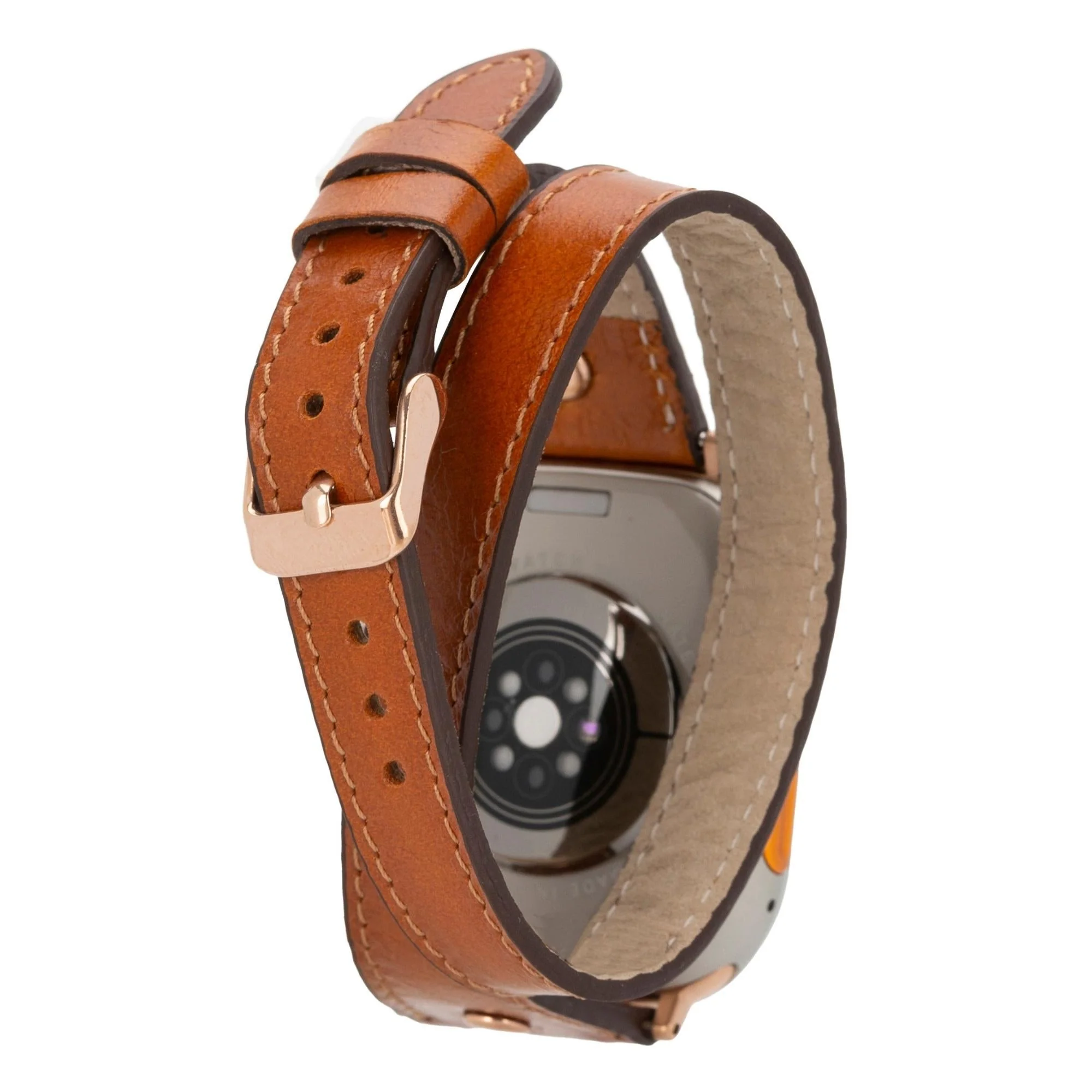 Vernon Double Tour Leather Bands for Apple Watch 9, Ultra 2 and SE - Image 2