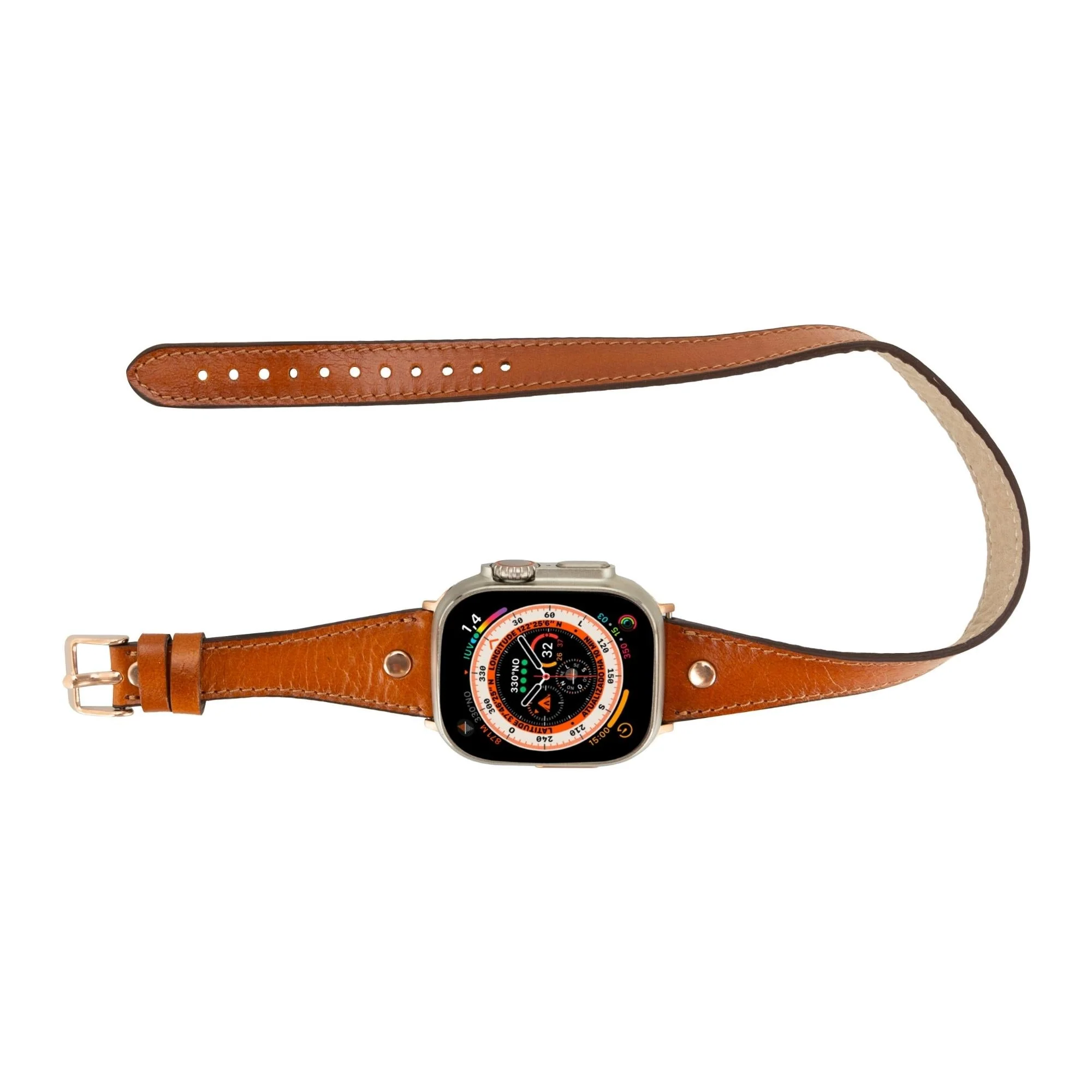 Vernon Double Tour Leather Bands for Apple Watch 9, Ultra 2 and SE - Image 3