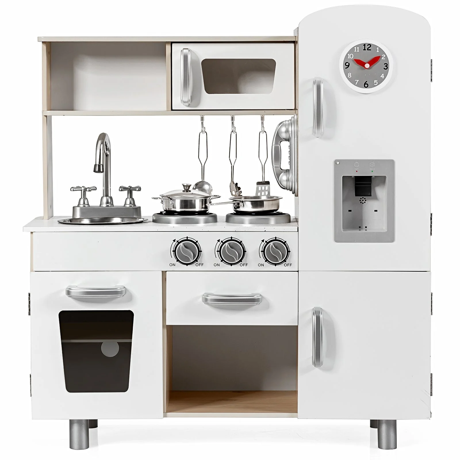Vintage Play Kitchen Pretend Kids Cooking Playset Toys with Water Dispense - Image 7