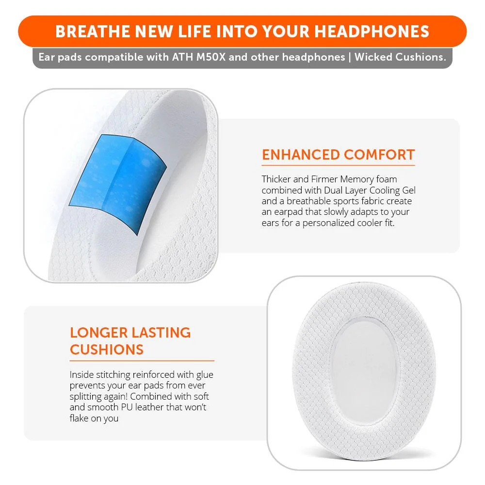 WC FreeZe - Hybrid Cooling Gel Infused Ear Pads for ATH M50X - Image 9