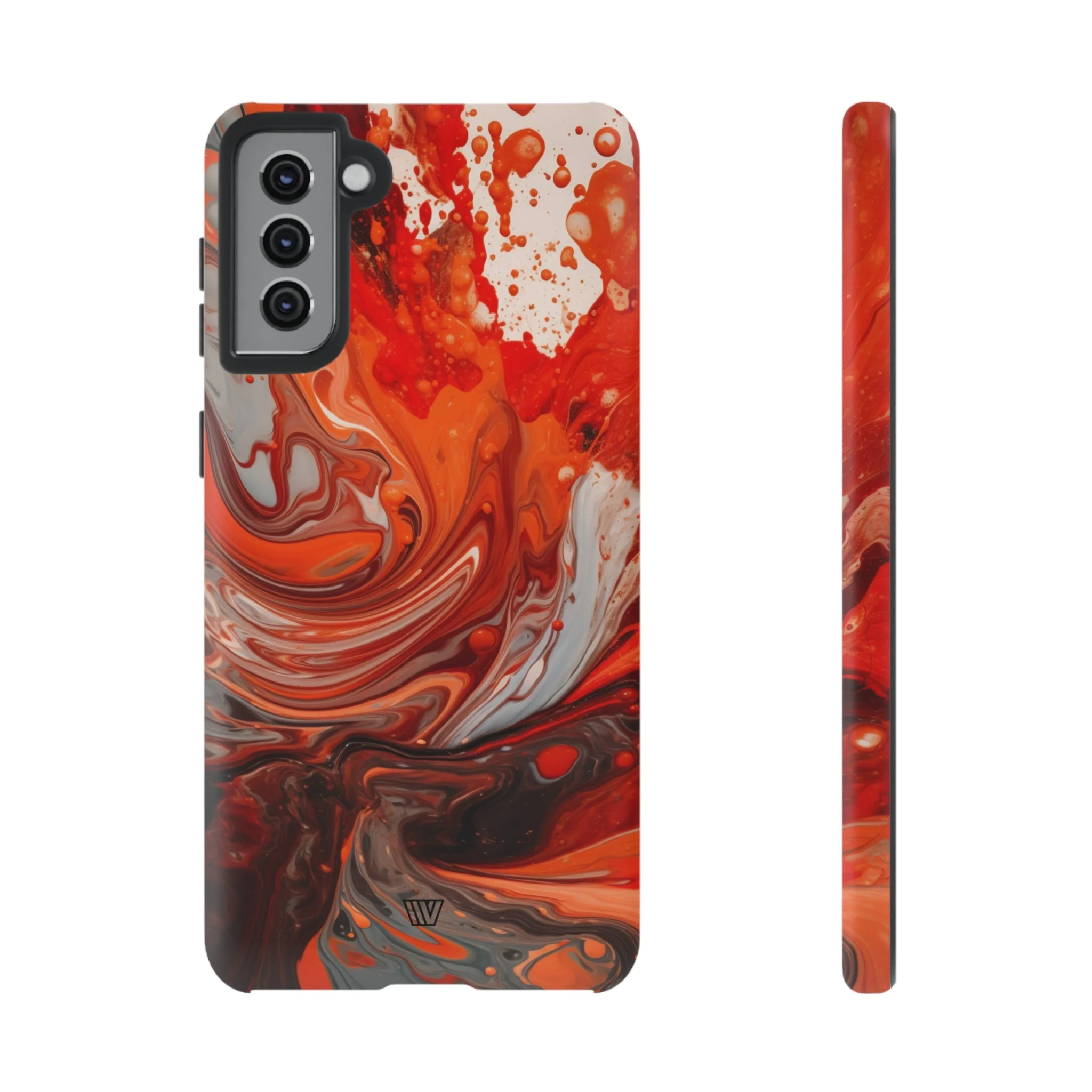 WHITE FIRE PAINT SWIRL | Tough Phone Case - Image 38