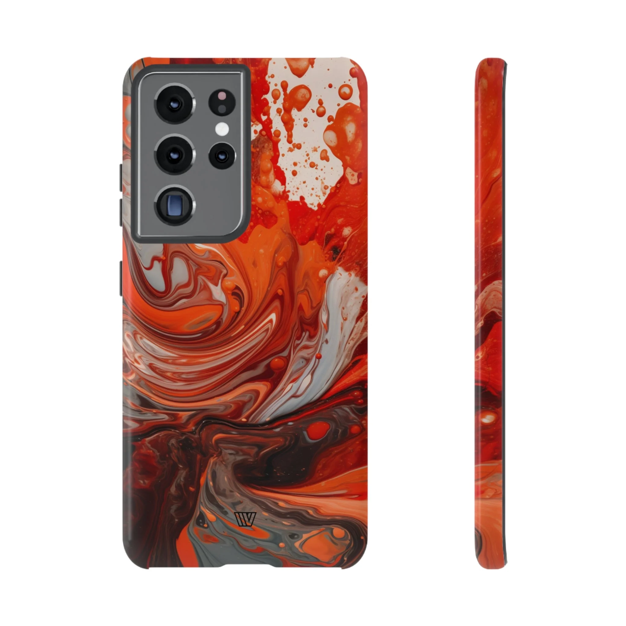 WHITE FIRE PAINT SWIRL | Tough Phone Case - Image 39