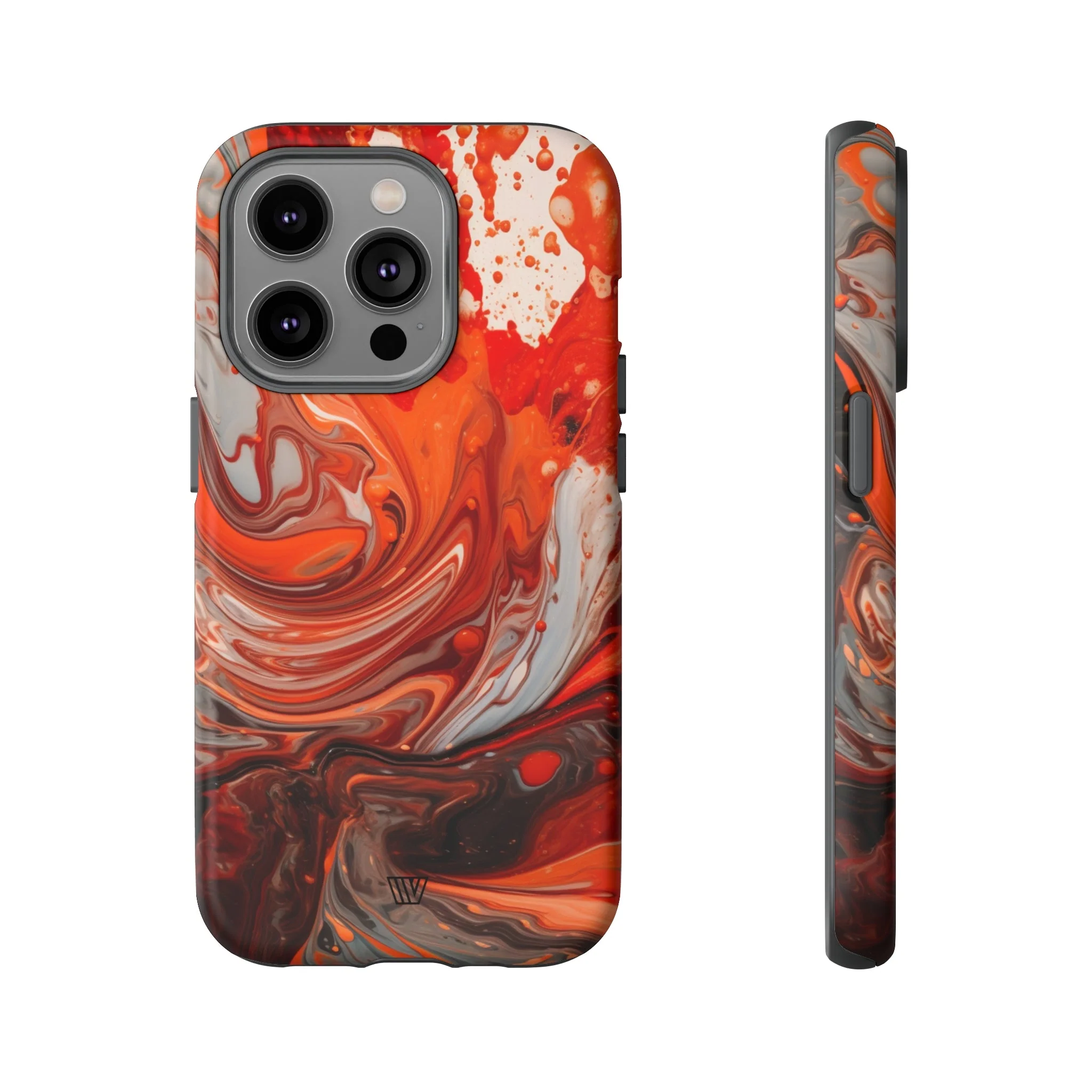 WHITE FIRE PAINT SWIRL | Tough Phone Case - Image 4