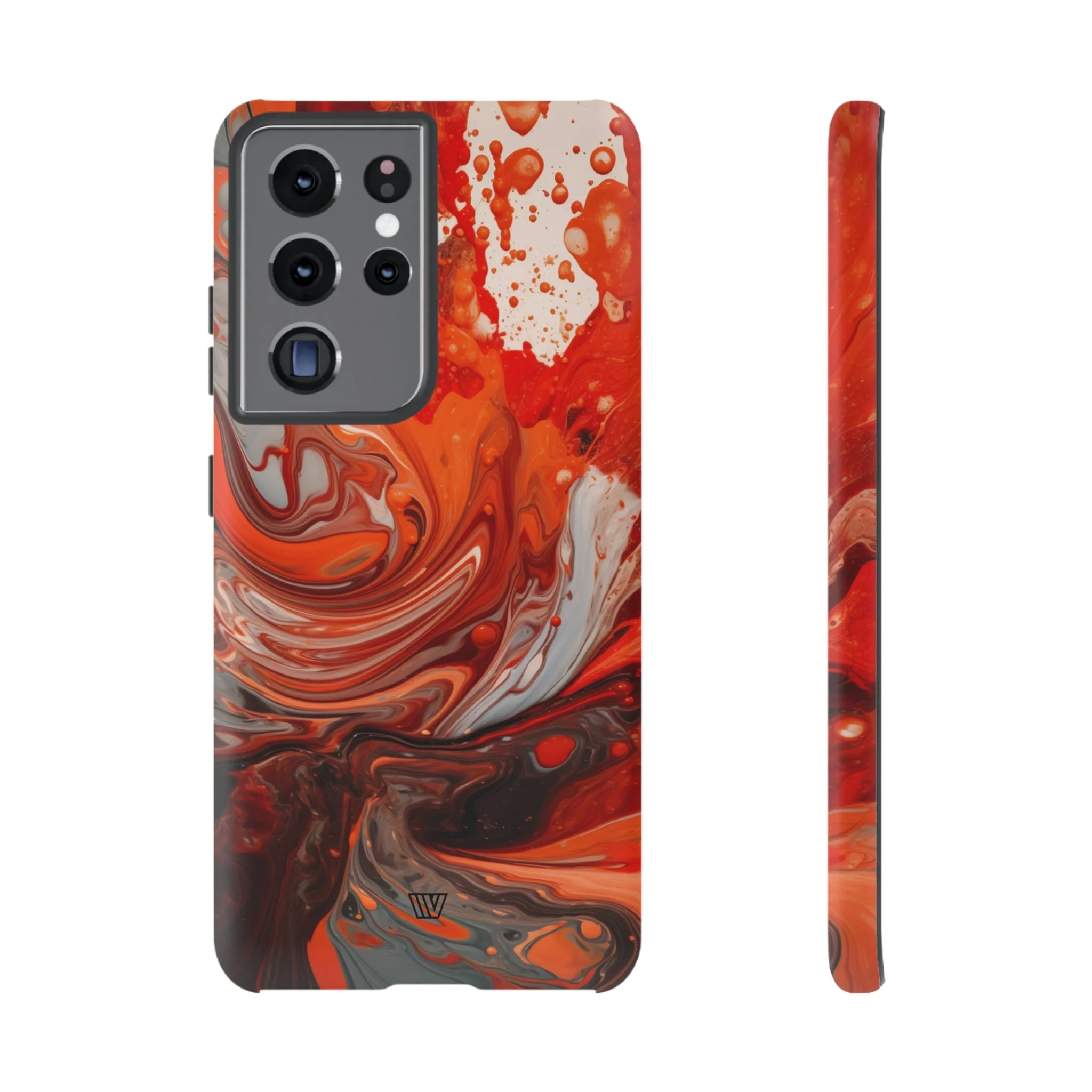 WHITE FIRE PAINT SWIRL | Tough Phone Case - Image 40