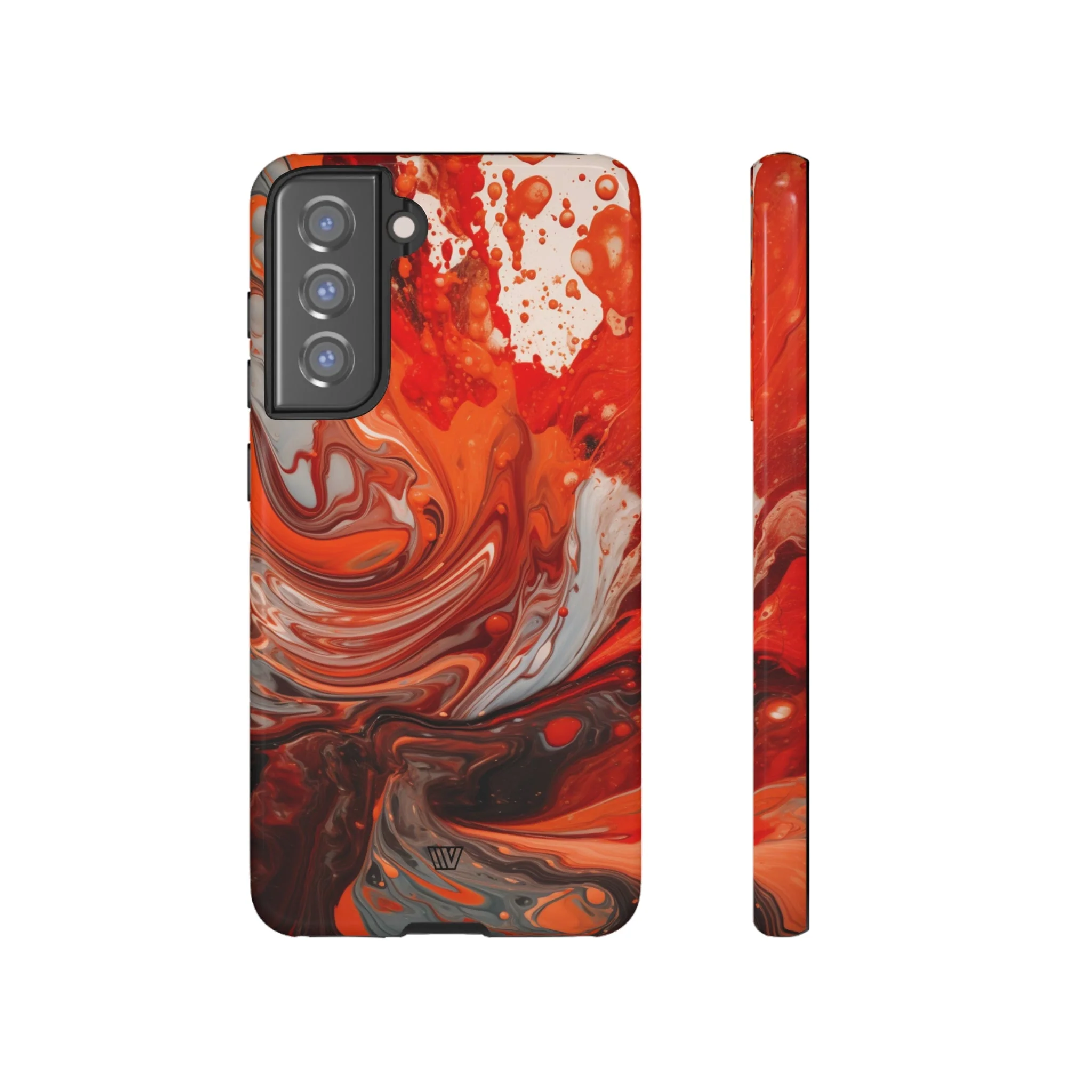 WHITE FIRE PAINT SWIRL | Tough Phone Case - Image 41
