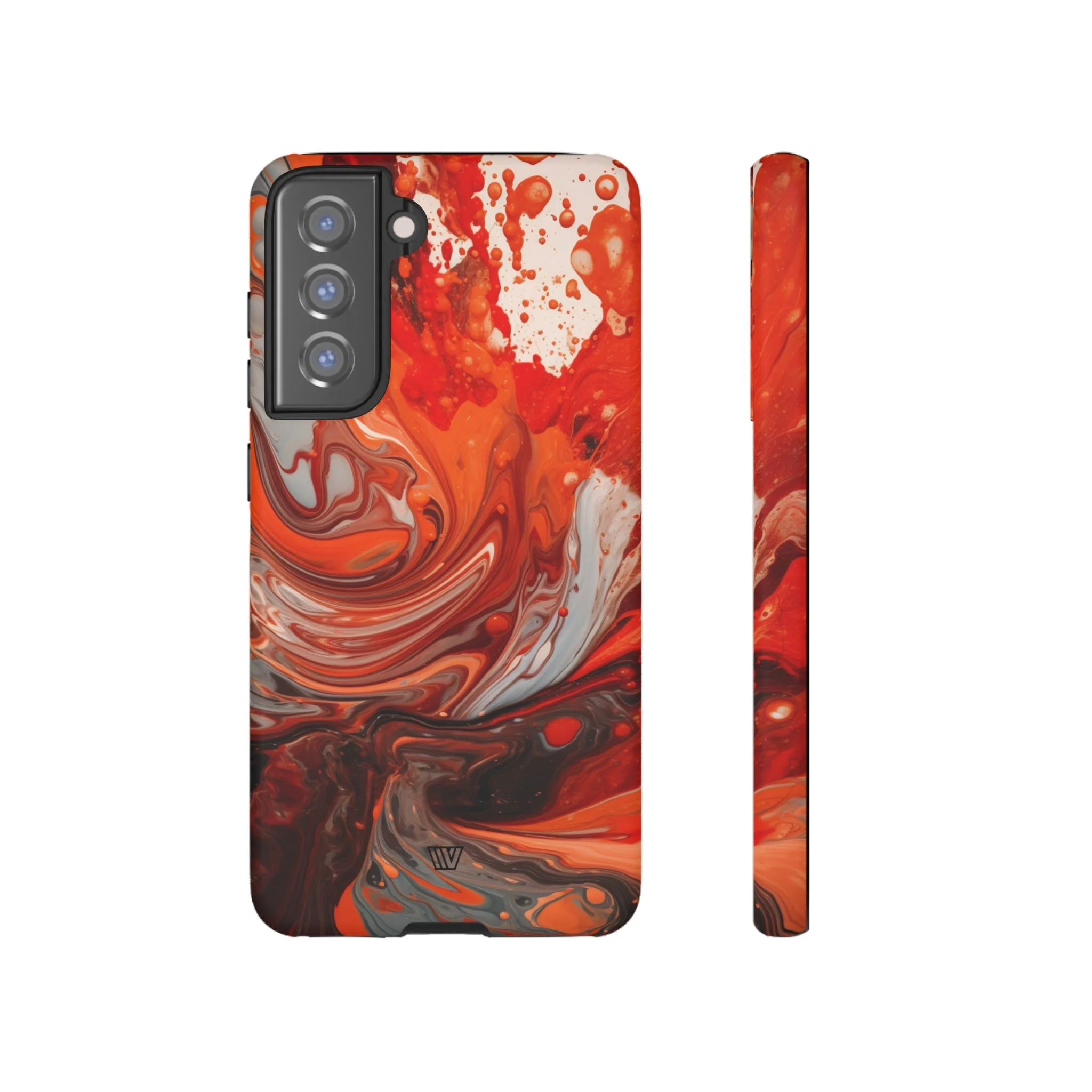 WHITE FIRE PAINT SWIRL | Tough Phone Case - Image 42