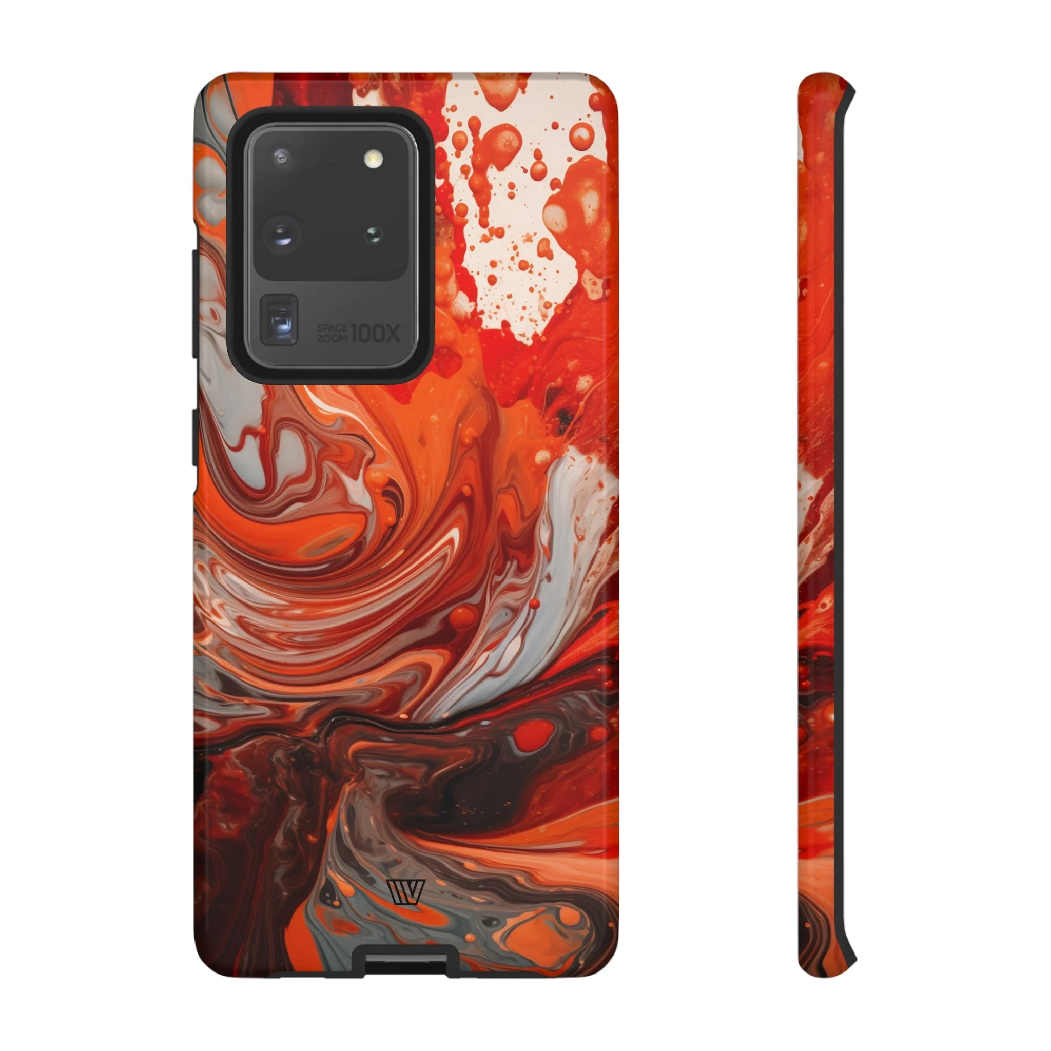 WHITE FIRE PAINT SWIRL | Tough Phone Case - Image 47