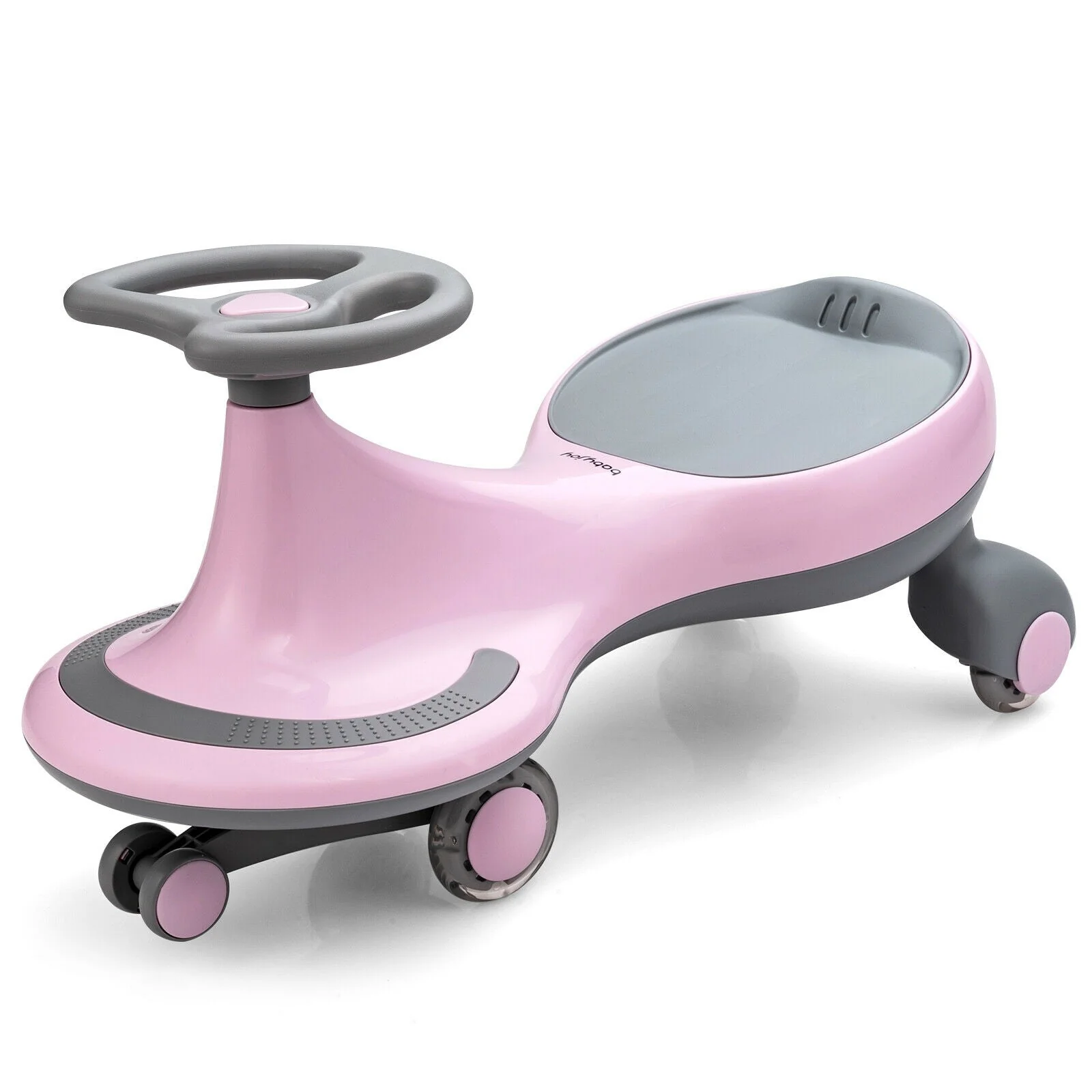 Wiggle Car Ride-on Toy with Flashing Wheels-Pink - Image 3