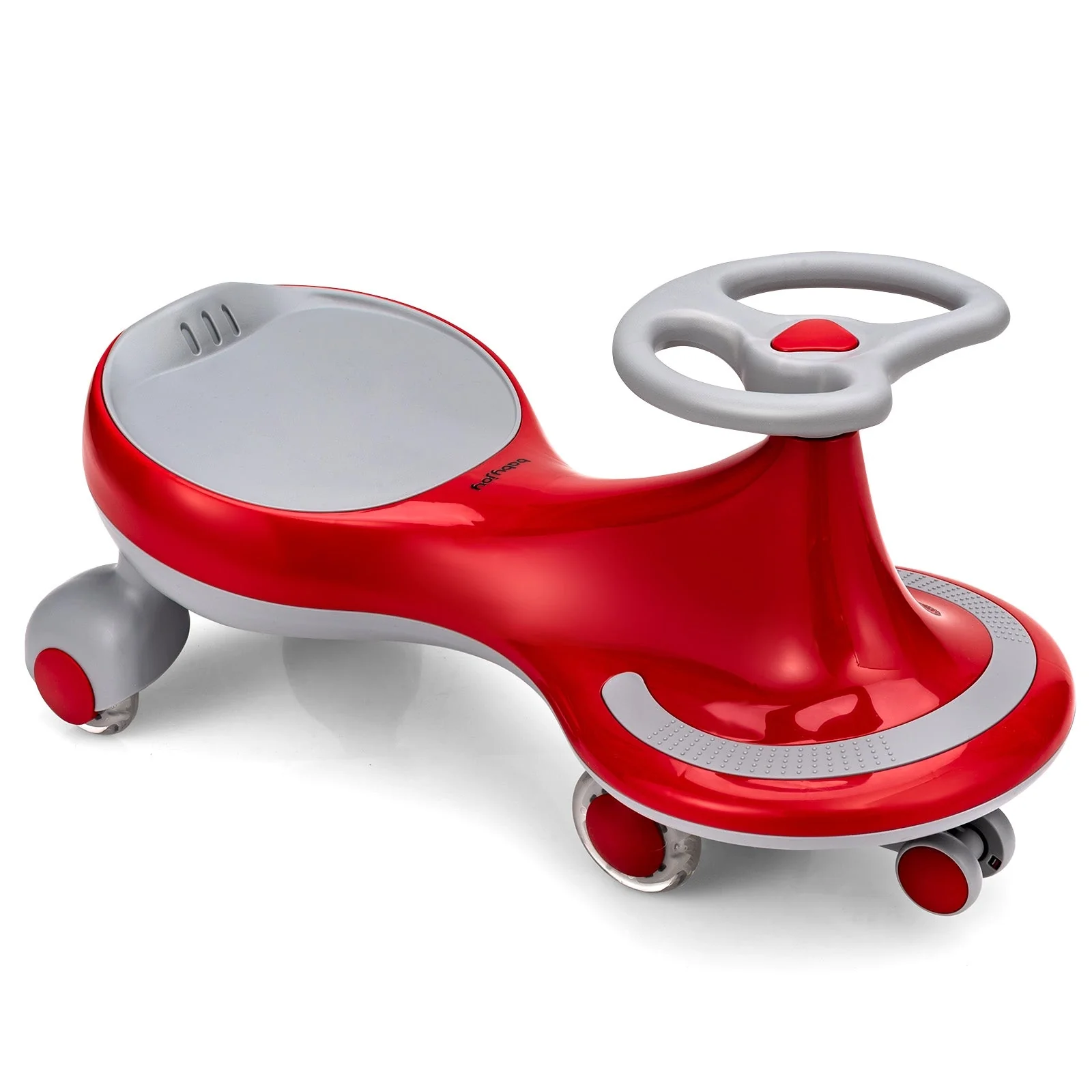 Wiggle Car Ride-on Toy with Flashing Wheels-Red - Image 3