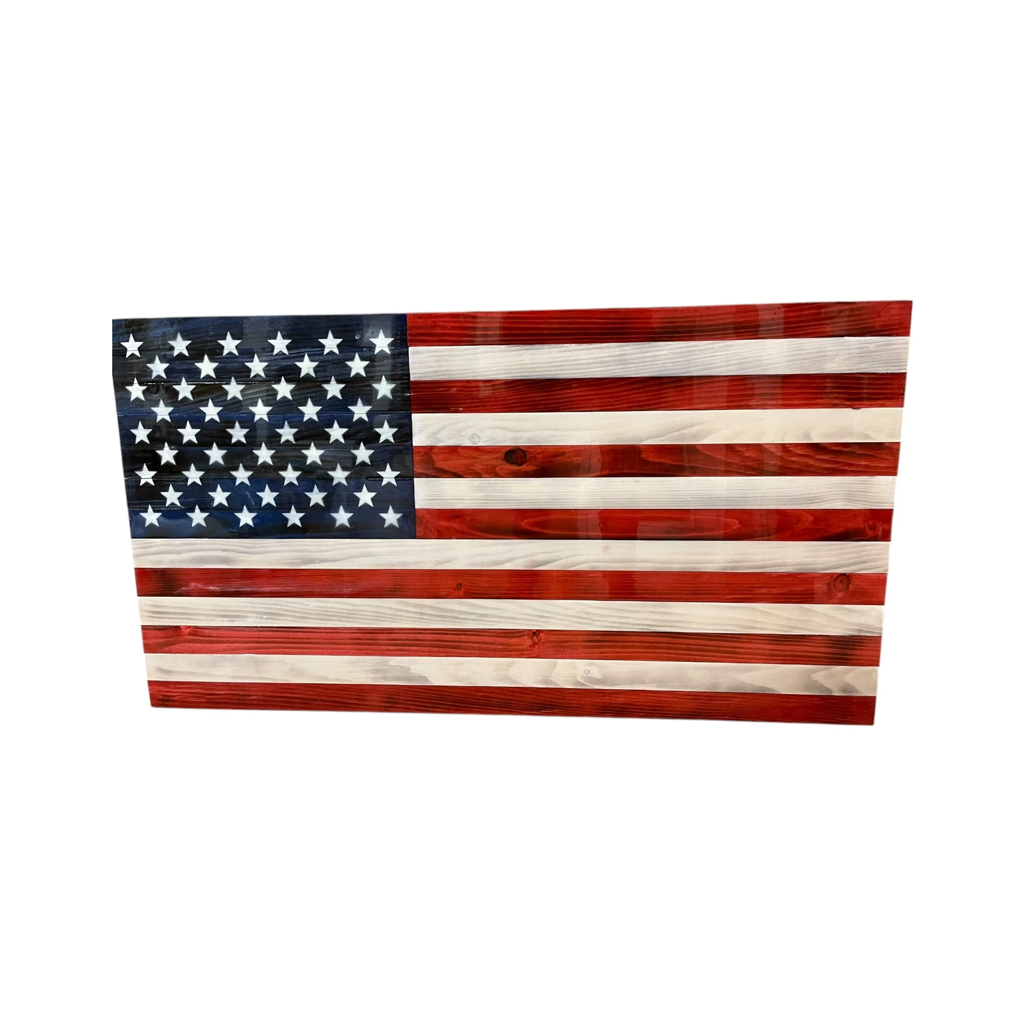 Wooden American Flag with Epoxy Coating and Custom Engraving - Image 2