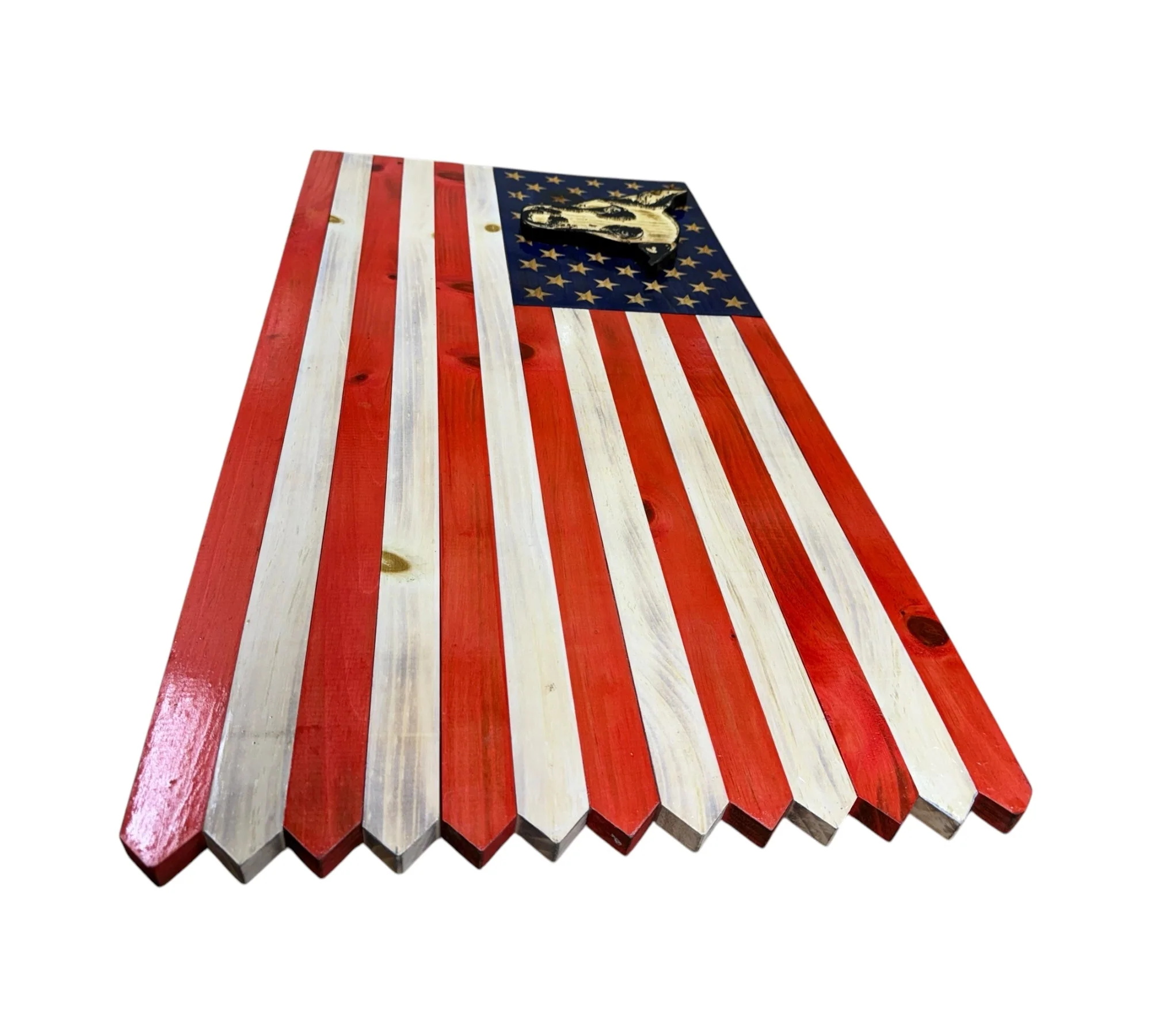 Wooden American Picket Fence Flag with Customization and Ground Stakes - Image 2