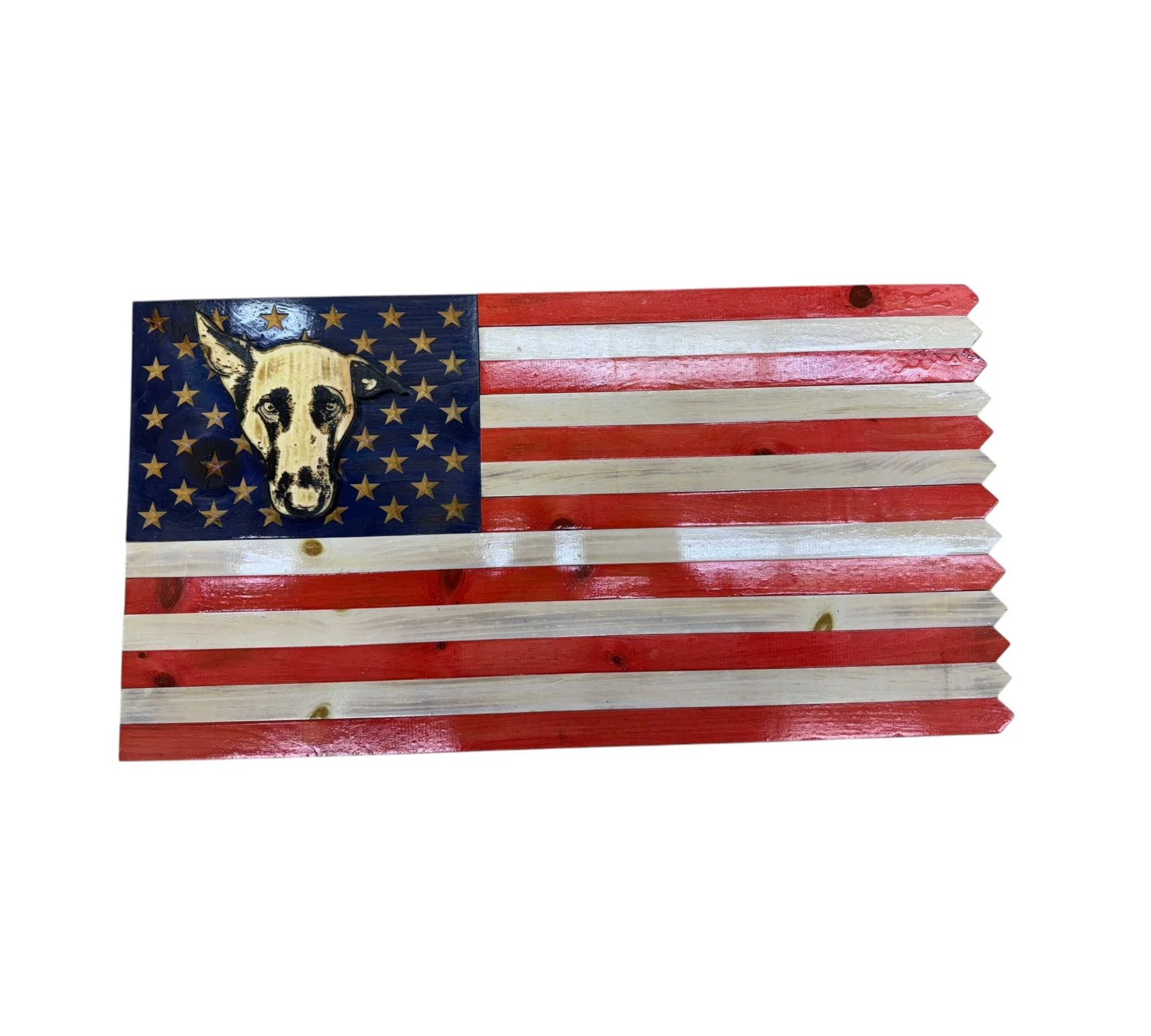 Wooden American Picket Fence Flag with Customization and Ground Stakes - Image 3
