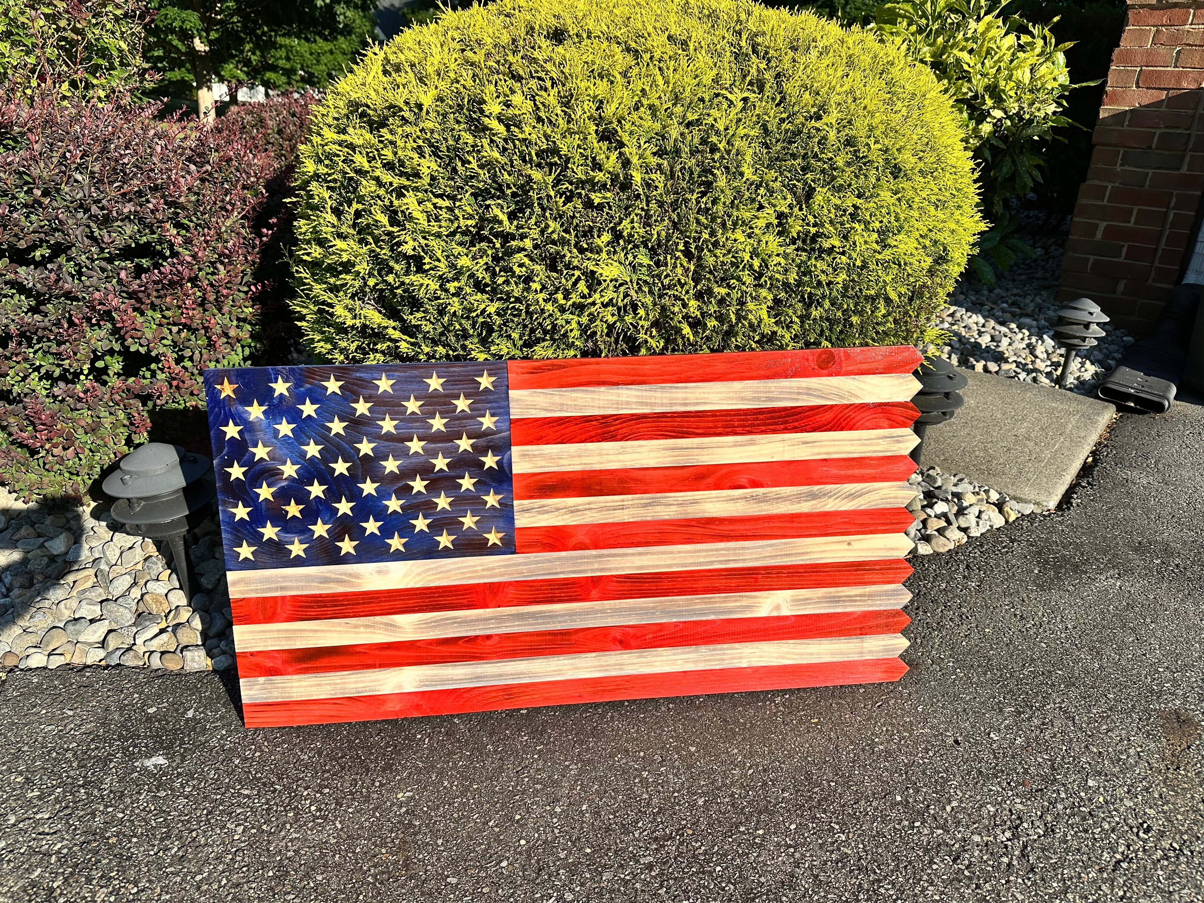 Wooden American Picket Fence Flag with Customization and Ground Stakes - Image 5