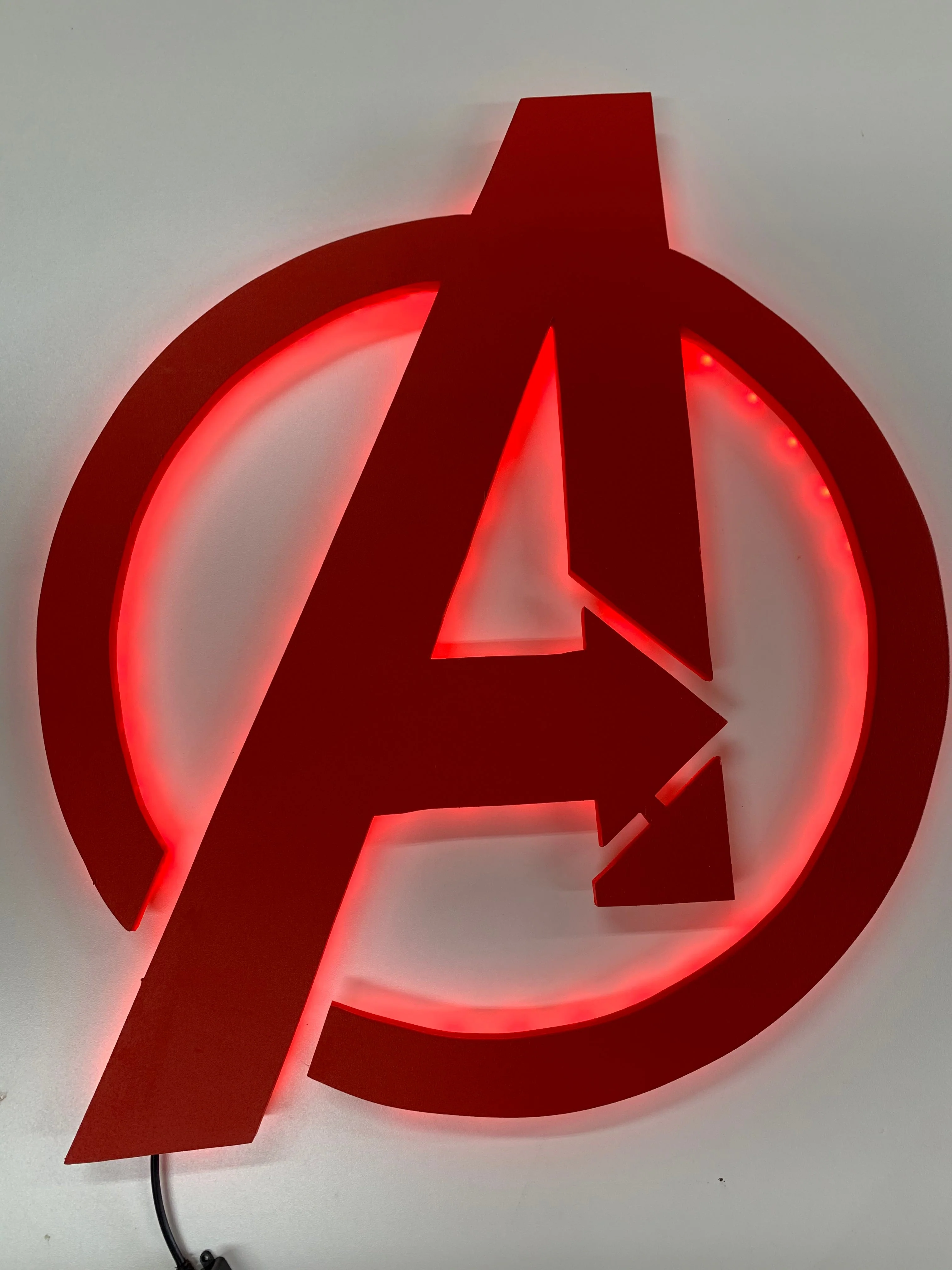 Wooden Avengers-Inspired Logo with LED Backlighting - Image 2