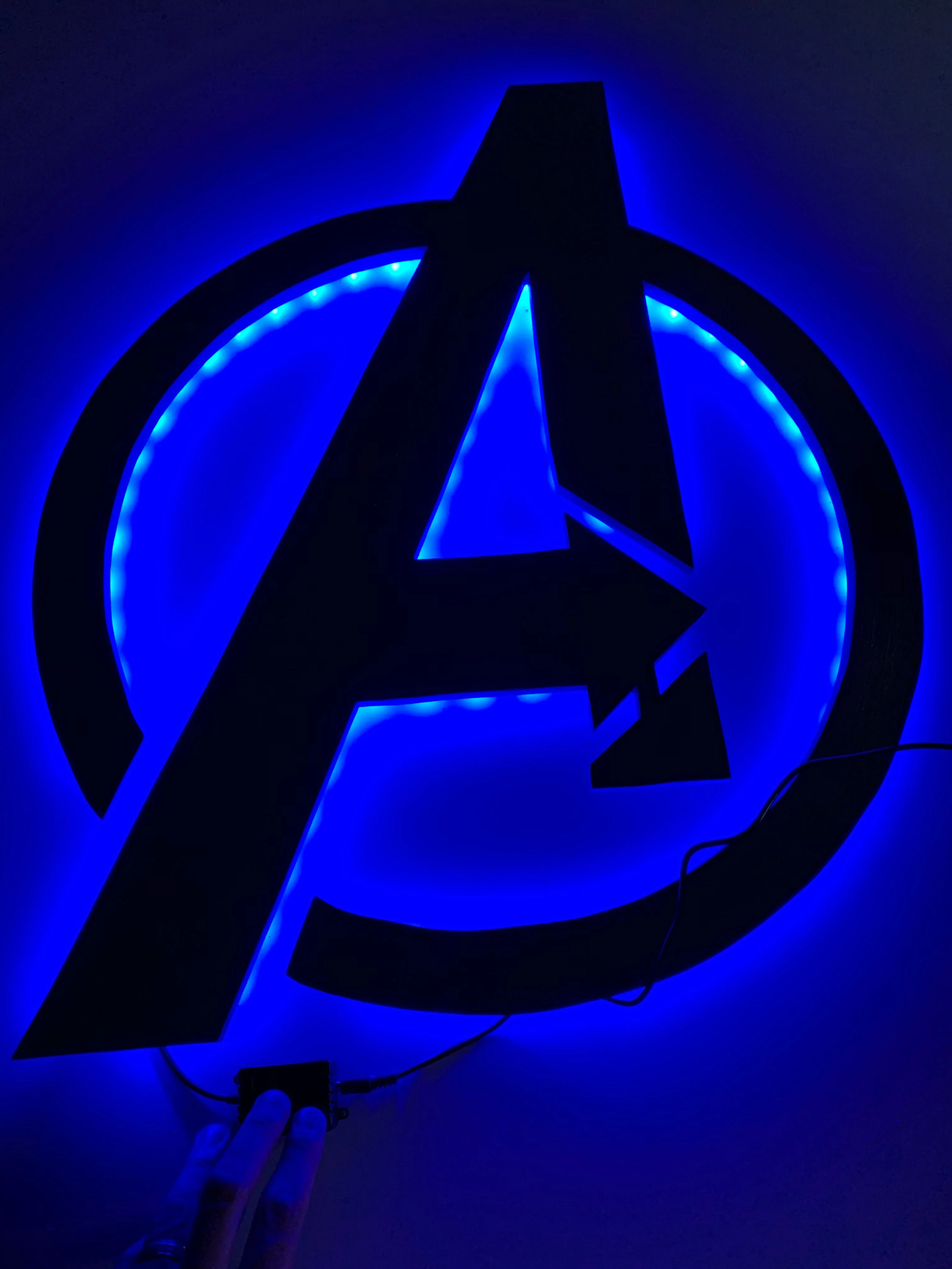 Wooden Avengers-Inspired Logo with LED Backlighting - Image 5