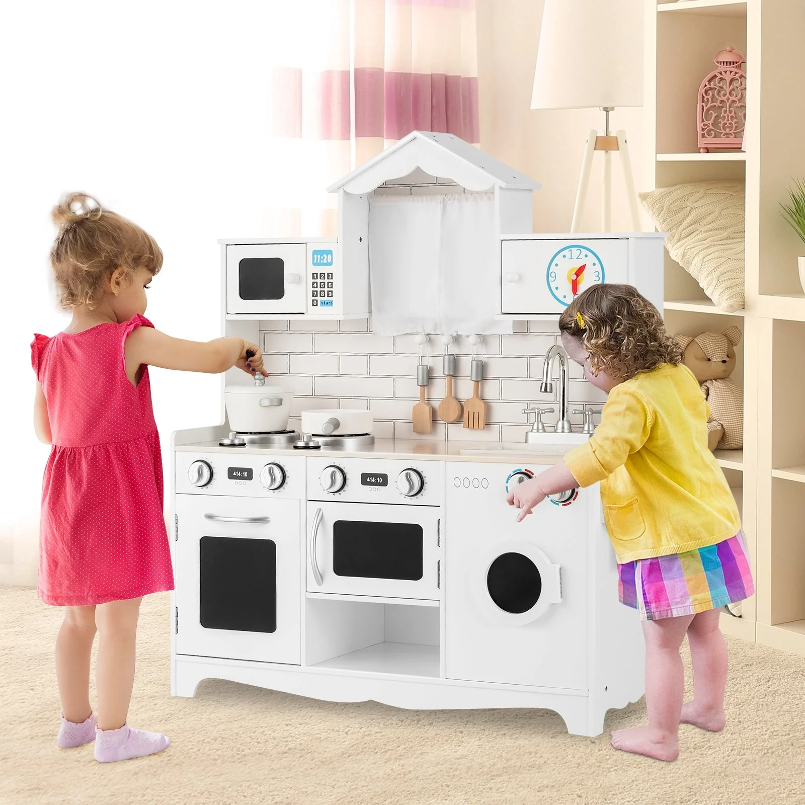 Wooden Kids Kitchen with Washing Machine - Image 2