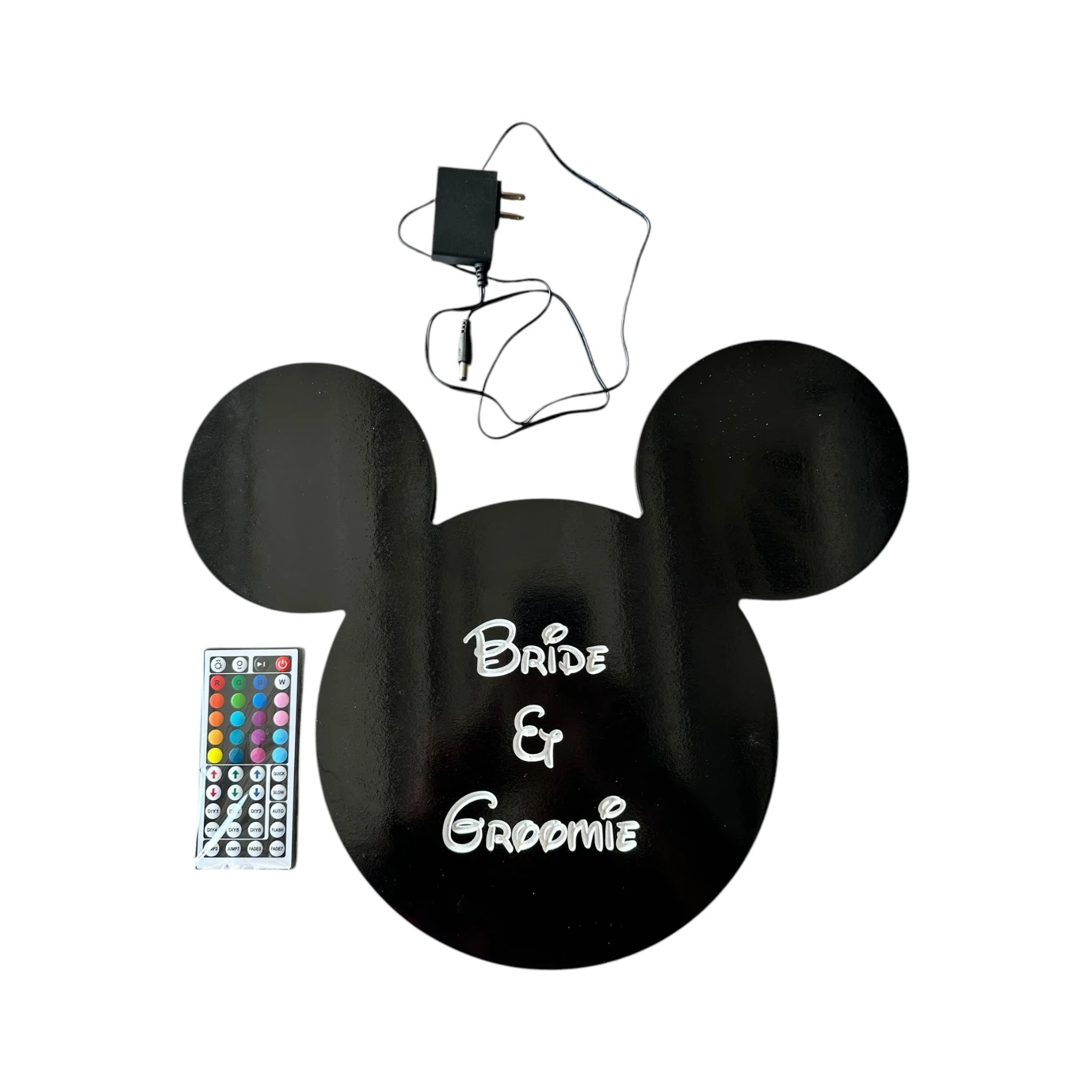 Wooden Mickey Head Wall Art with LED Backlighting and Custom Personalization - Image 6