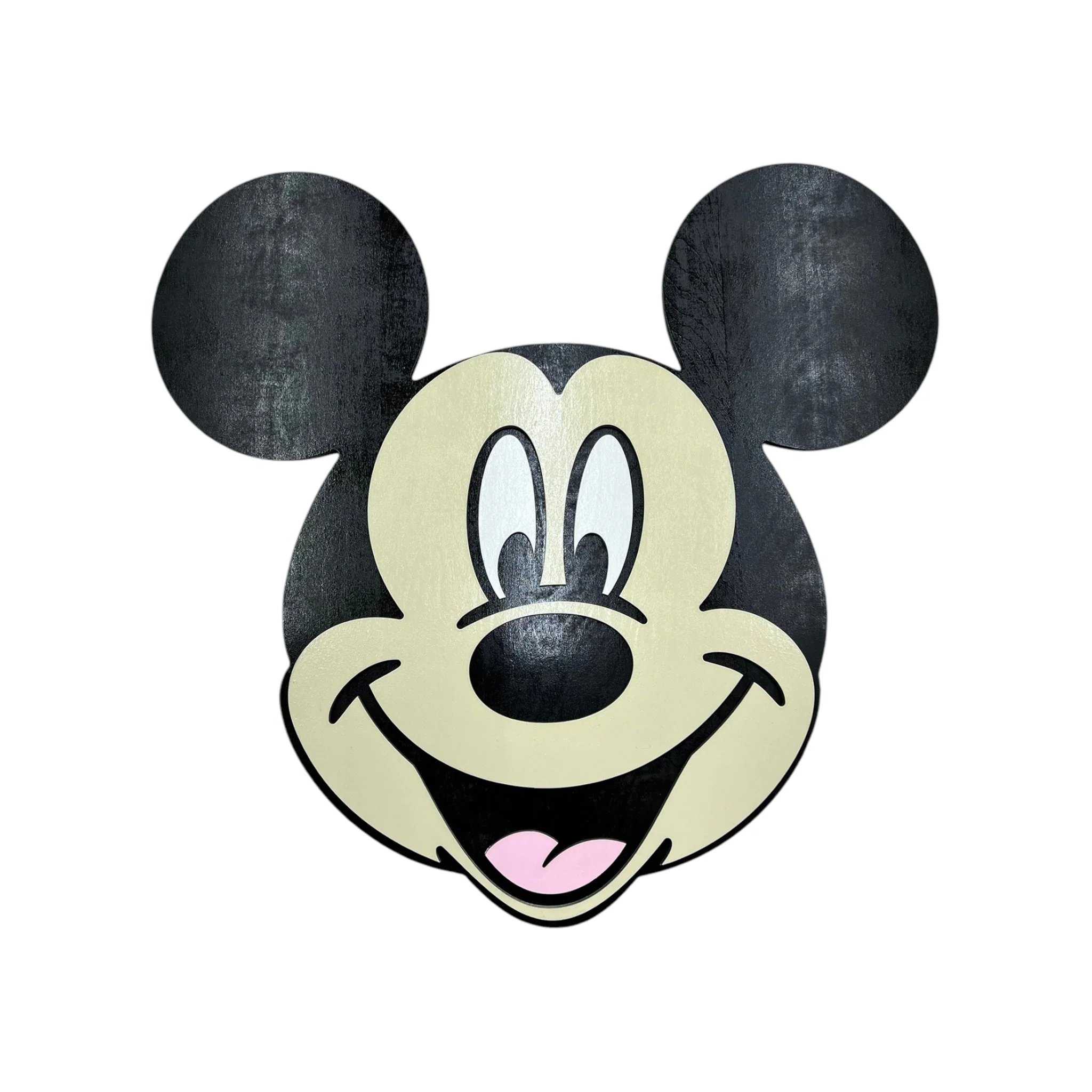 Wooden Mickey-Inspired Face Wall Hanging with LED Backlighting - Image 3