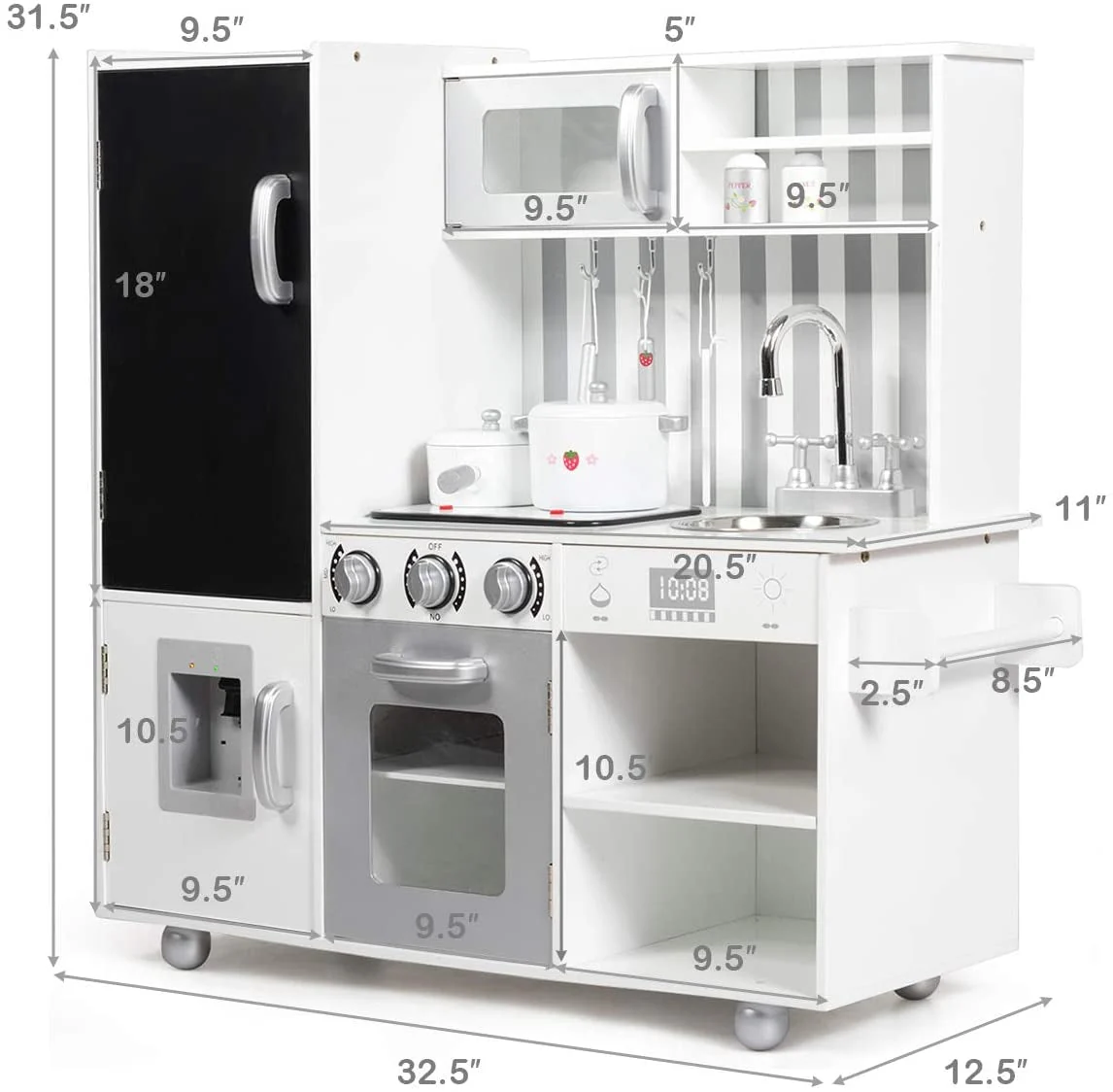 Wooden Pretend Play Kitchen Sets with Simulated Sound - Image 5