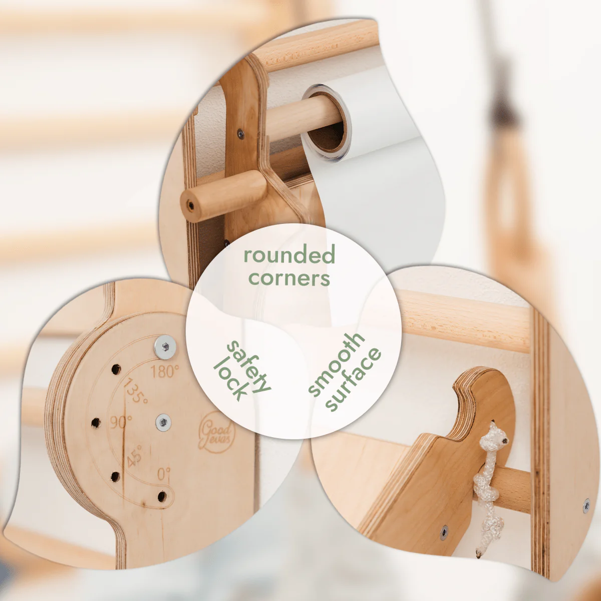 Wooden Swedish Wall / Climbing ladder for Children + Swing Set + Slide Board + Art Add-on - Image 7