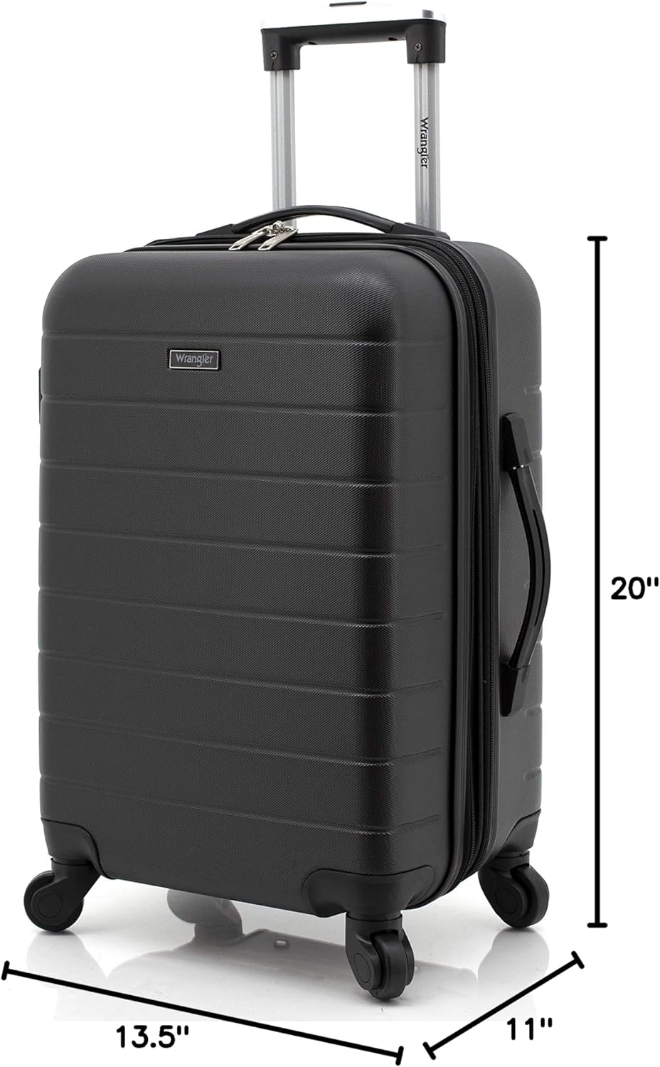 Wrangler Smart Luggage Set with Cup Holder, USB Port and Phone Holder, Black - Image 4