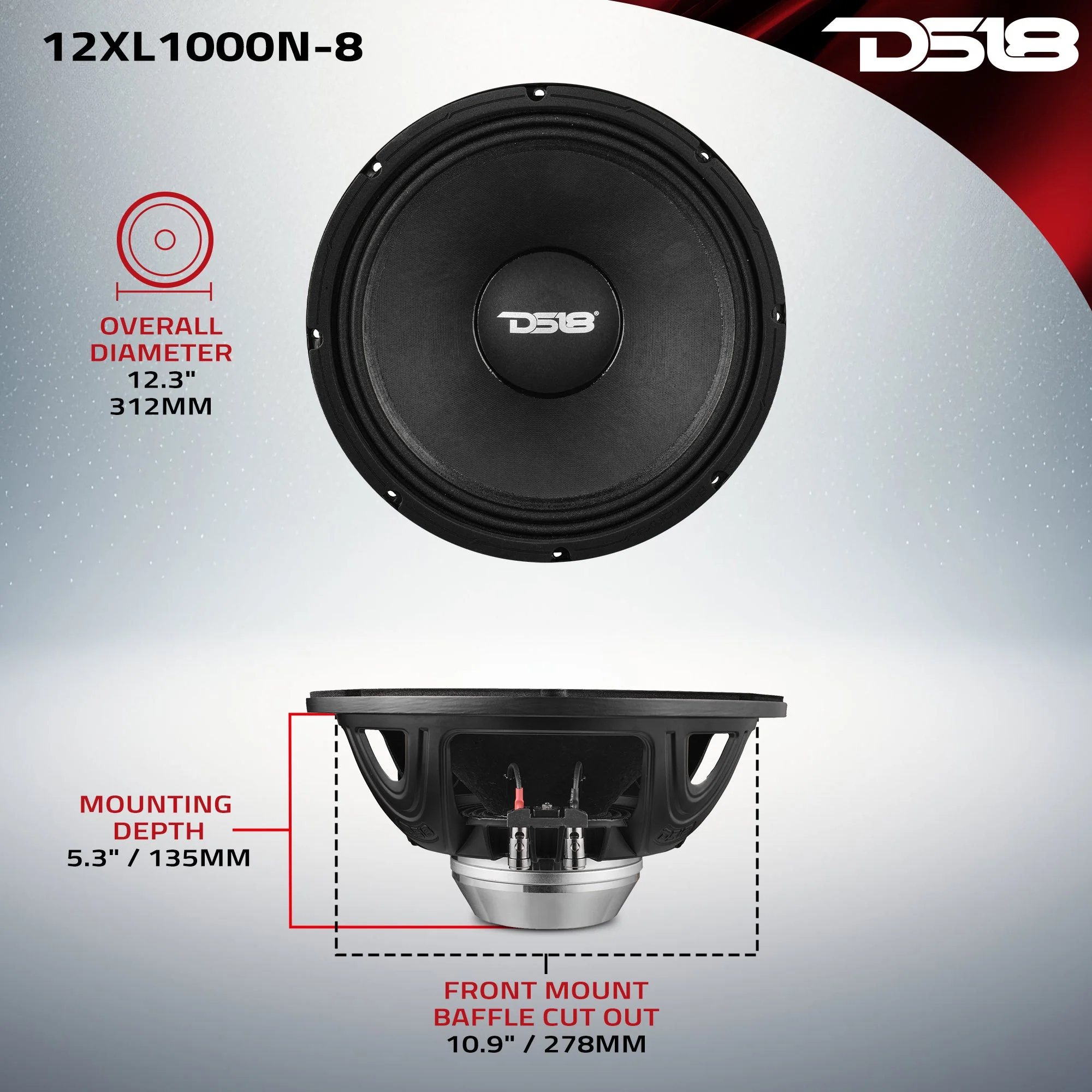 XL 12" Mid-Range Loudspeaker 8-Ohm with Neodymium Magnet 500 Watts RMS - Image 7