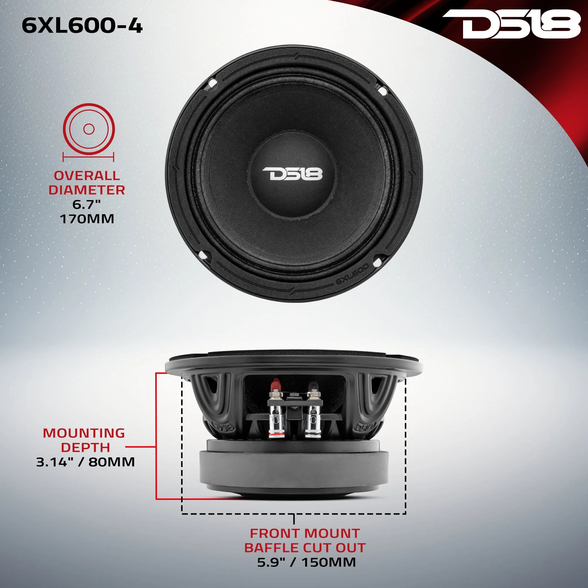 XL 6.5" Mid-Range Loudspeaker 300 Watts Rms 4-Ohm - Image 7