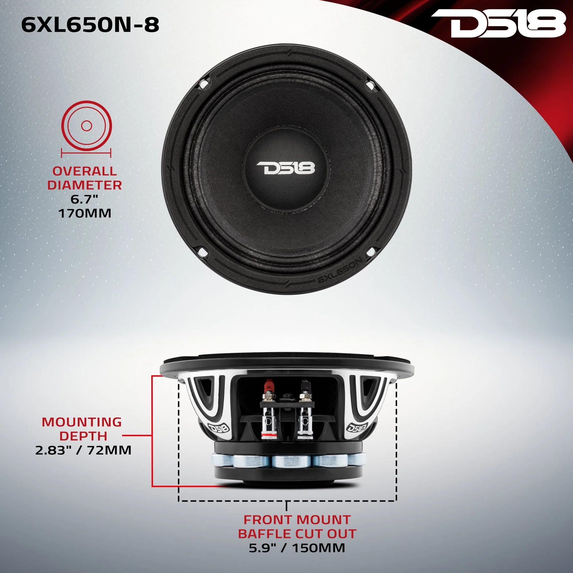 XL 6.5" Neodymium Rings Mid-Range Loudspeaker 325 Watts Rms 8-Ohm - Image 7