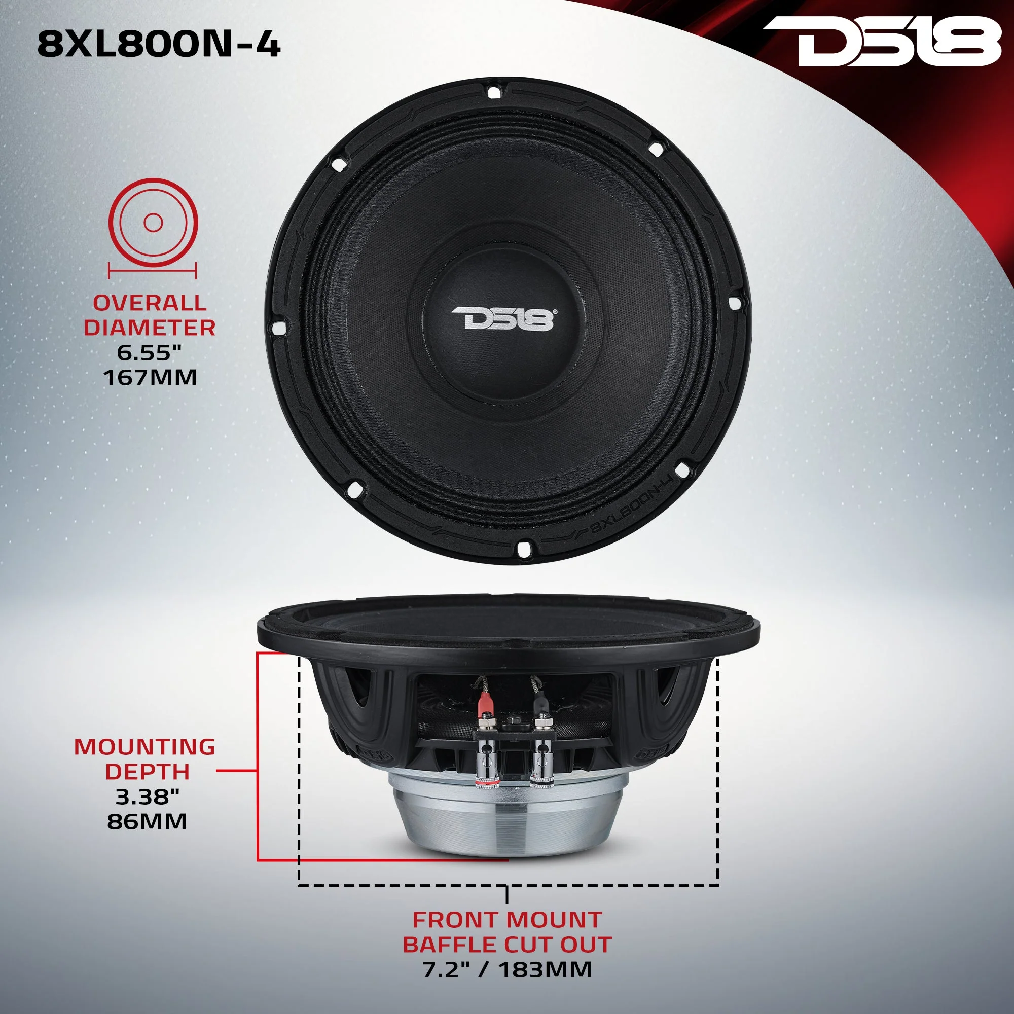 XL 8" Mid-Range Loudspeaker 4-Ohm With Neodymium Magnet 400 Watts RMS - Image 7