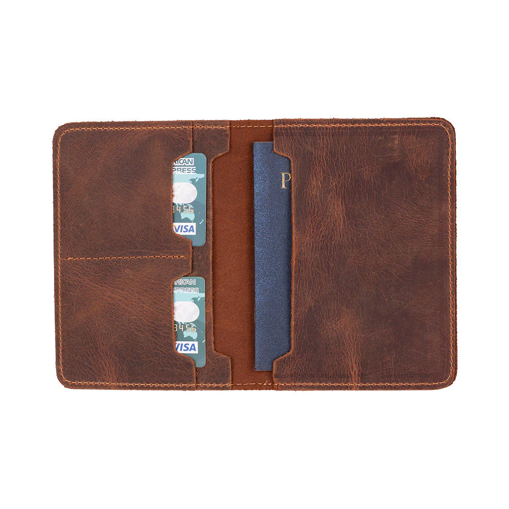 Yuma Genuine Leather Passport Wallet - Handmade Travel Document Holder - Image 3