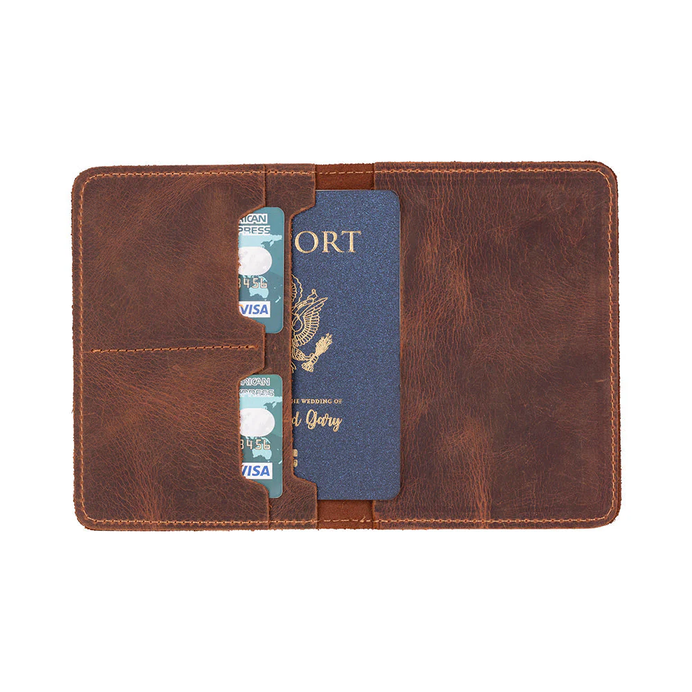 Yuma Genuine Leather Passport Wallet - Handmade Travel Document Holder - Image 4