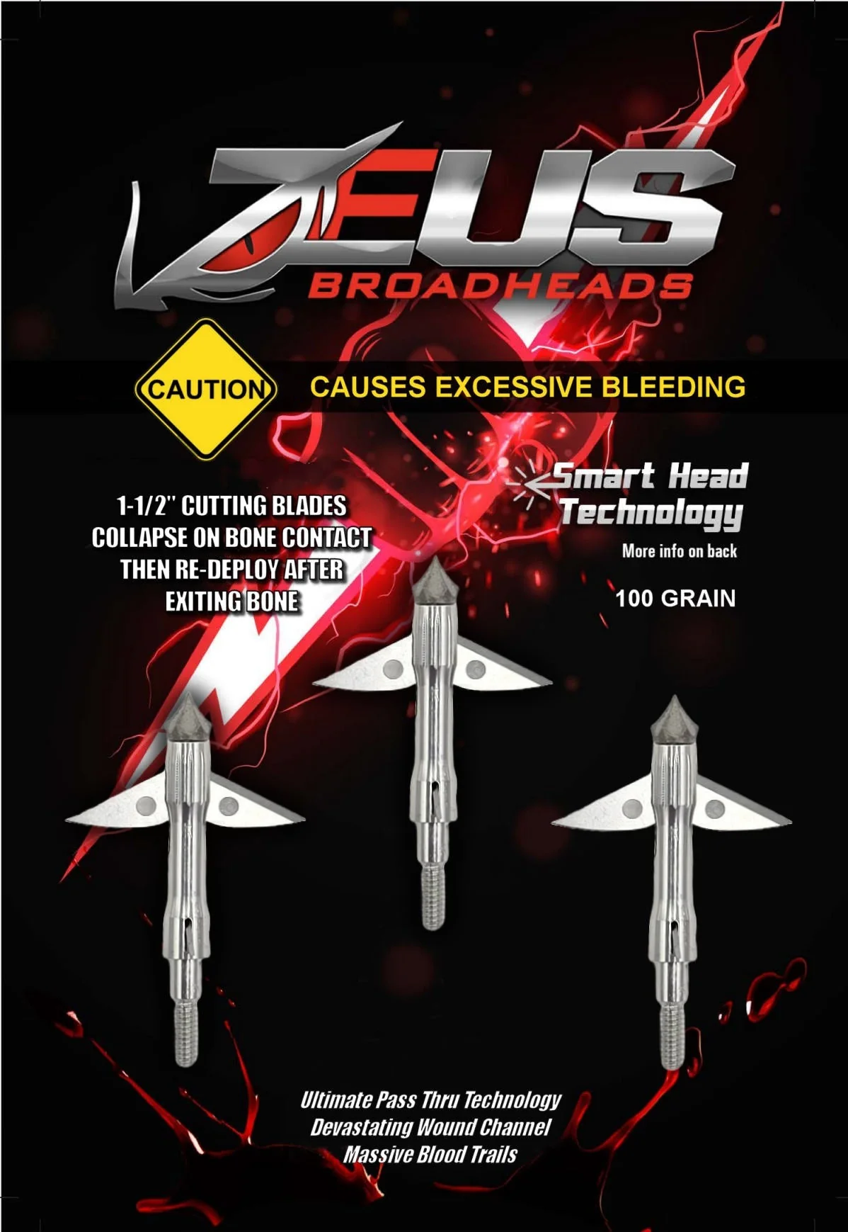 ZEUS 100 GRAIN BROADHEADS (3 PACK) - Image 2