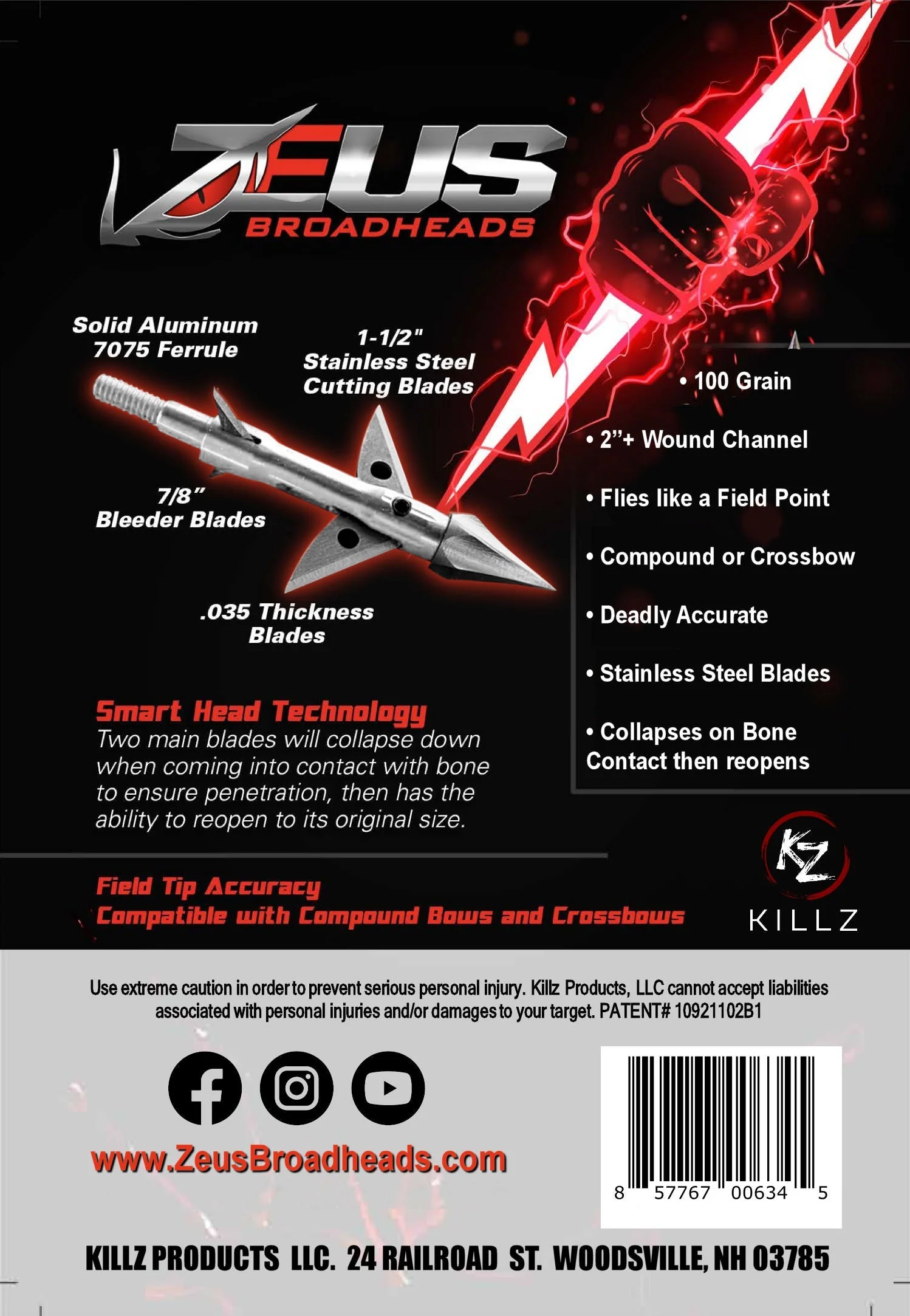 ZEUS 100 GRAIN BROADHEADS (3 PACK) - Image 3