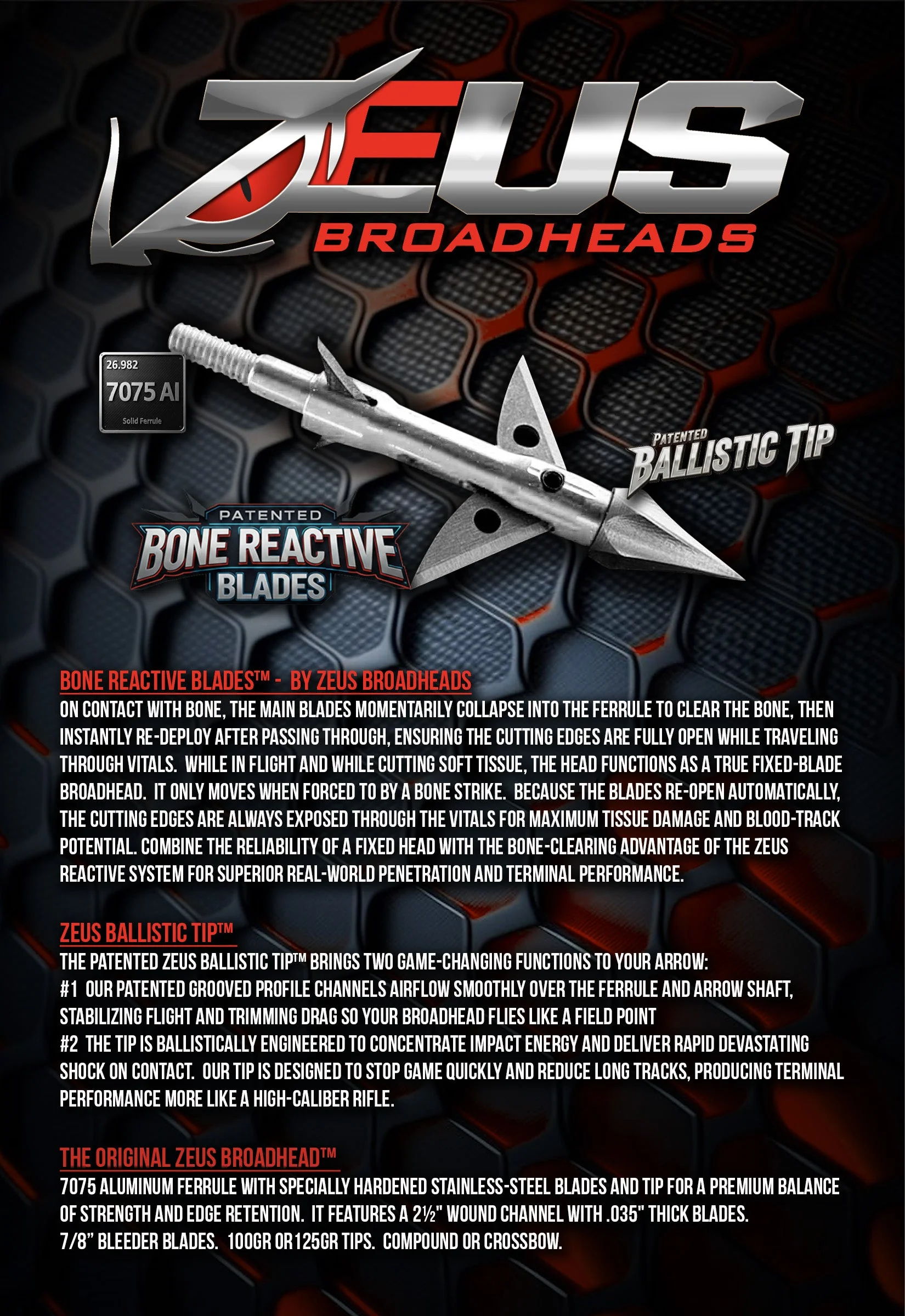 ZEUS 125 GRAIN BROADHEADS (3 PACK) - Image 2