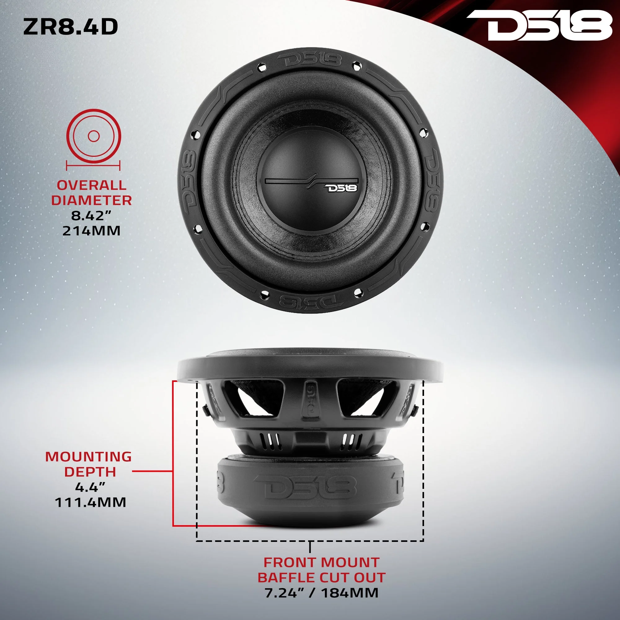 ZR 8" Subwoofer 450 Watts Rms DVC  4-Ohm - Image 7