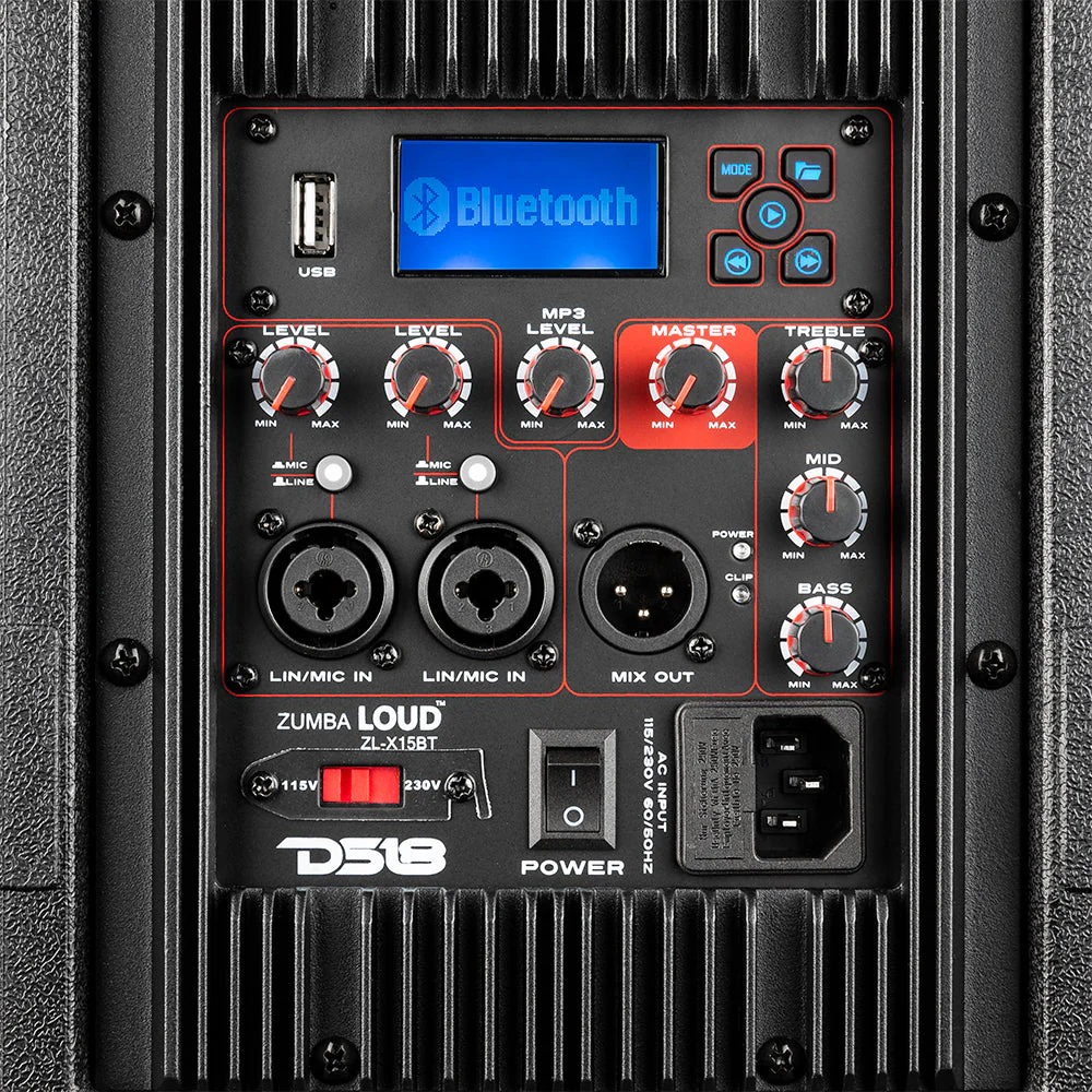 ZUMBA LOUD 15" High-Powered Amplified Professional Speaker System With Bluetooth and TWS 1000 Watts - Image 6
