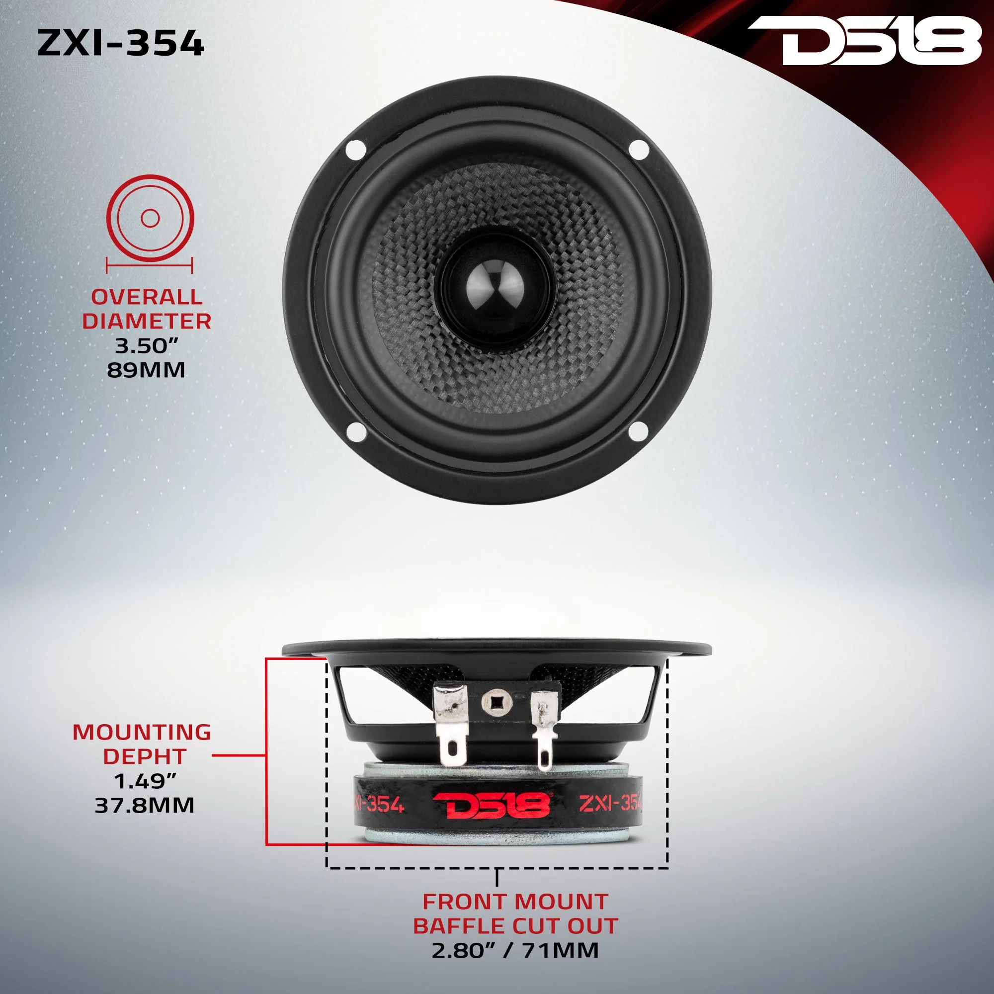 ZXI 3.5" Full-Range Speakers with Kevlar Cone 40 Watts Rms 4-Ohm - Image 7