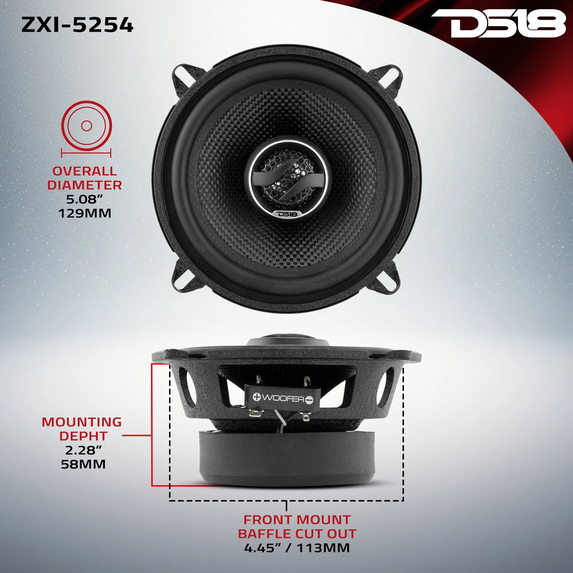 ZXI 5.25" 2-Way Coaxial Speakers with Kevlar Cone 60 Watts Rms 4-Ohm - Image 8