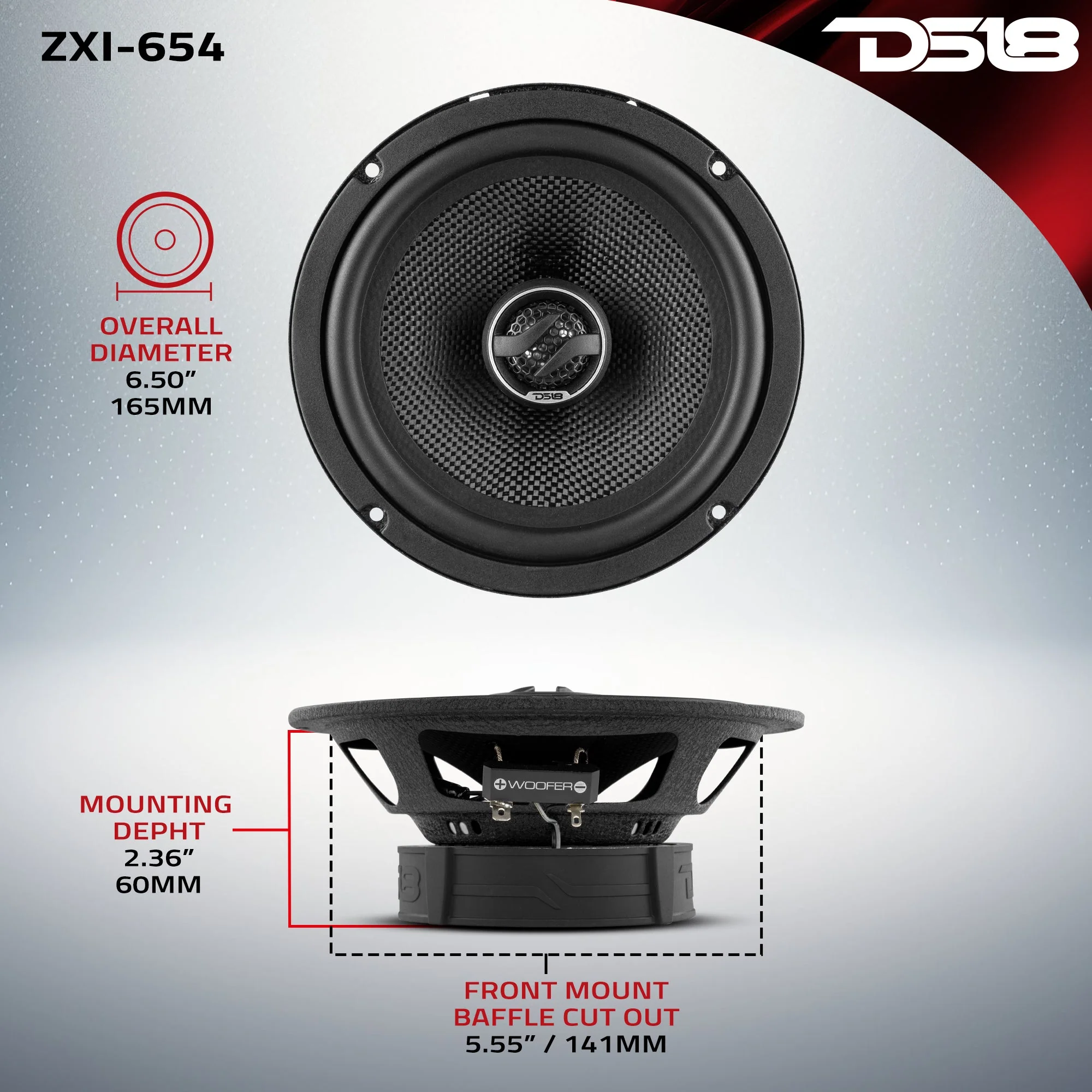 ZXI 6.5" 2-Way Coaxial Speakers with Kevlar Cone | 80W RMS 4-Ohm - Image 8