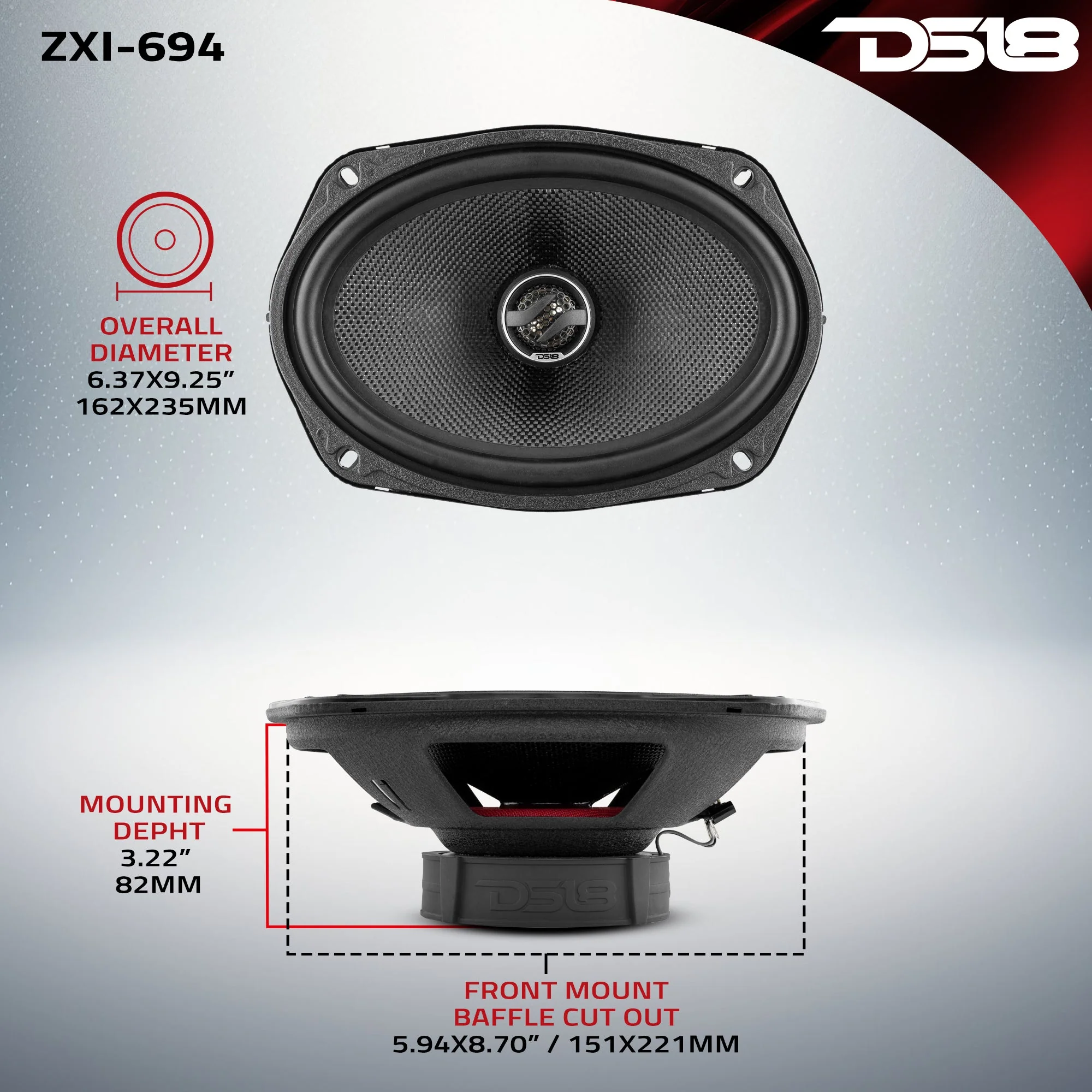 ZXI 6x9" 2-Way Coaxial Speakers with Kevlar Cone | 120W RMS 4-Ohm - Image 7